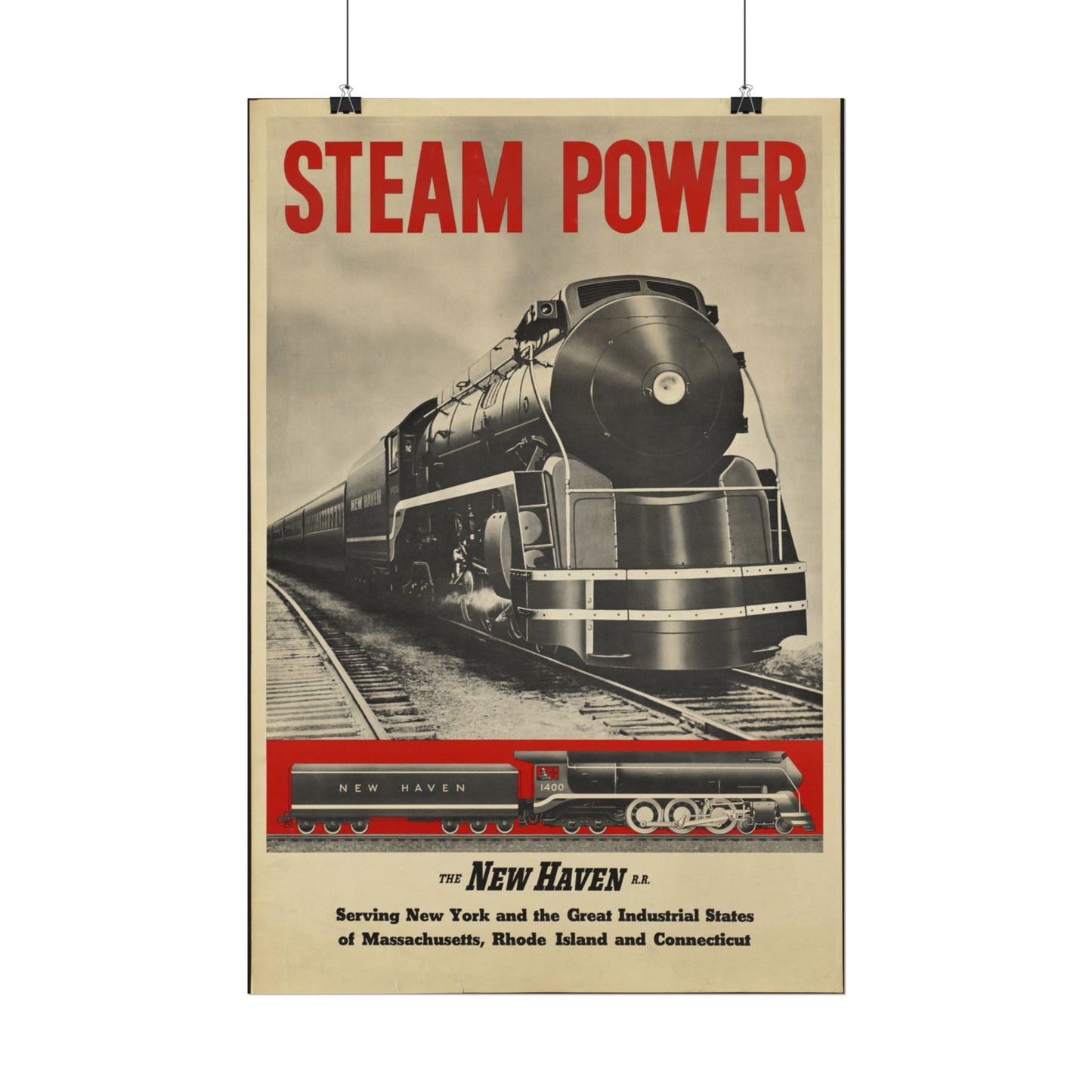 Vintage New Haven Railroad Design Travel Poster Rolled Posters