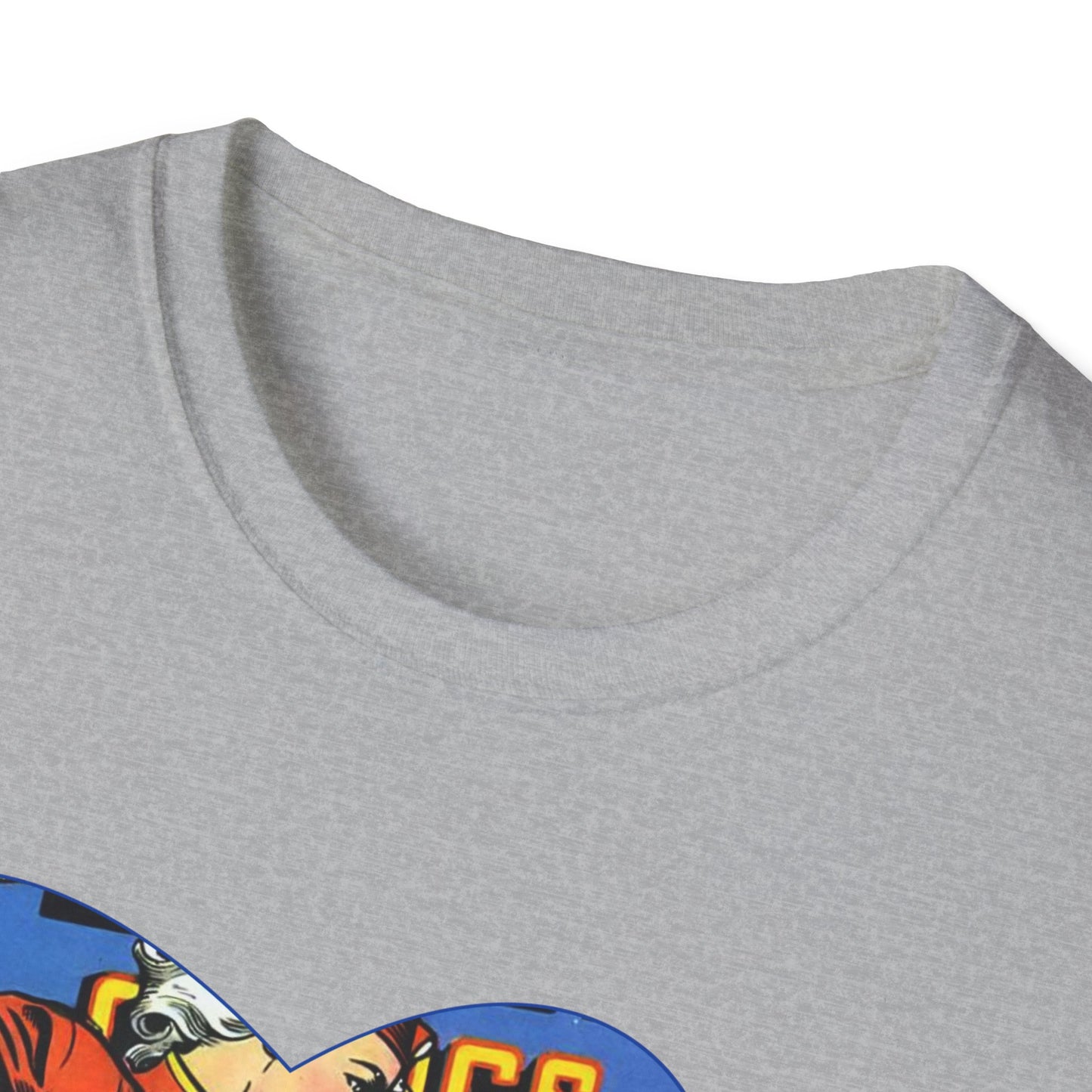 Vintage Comic Book Cover Unisex Softstyle Tee - Old School Male 