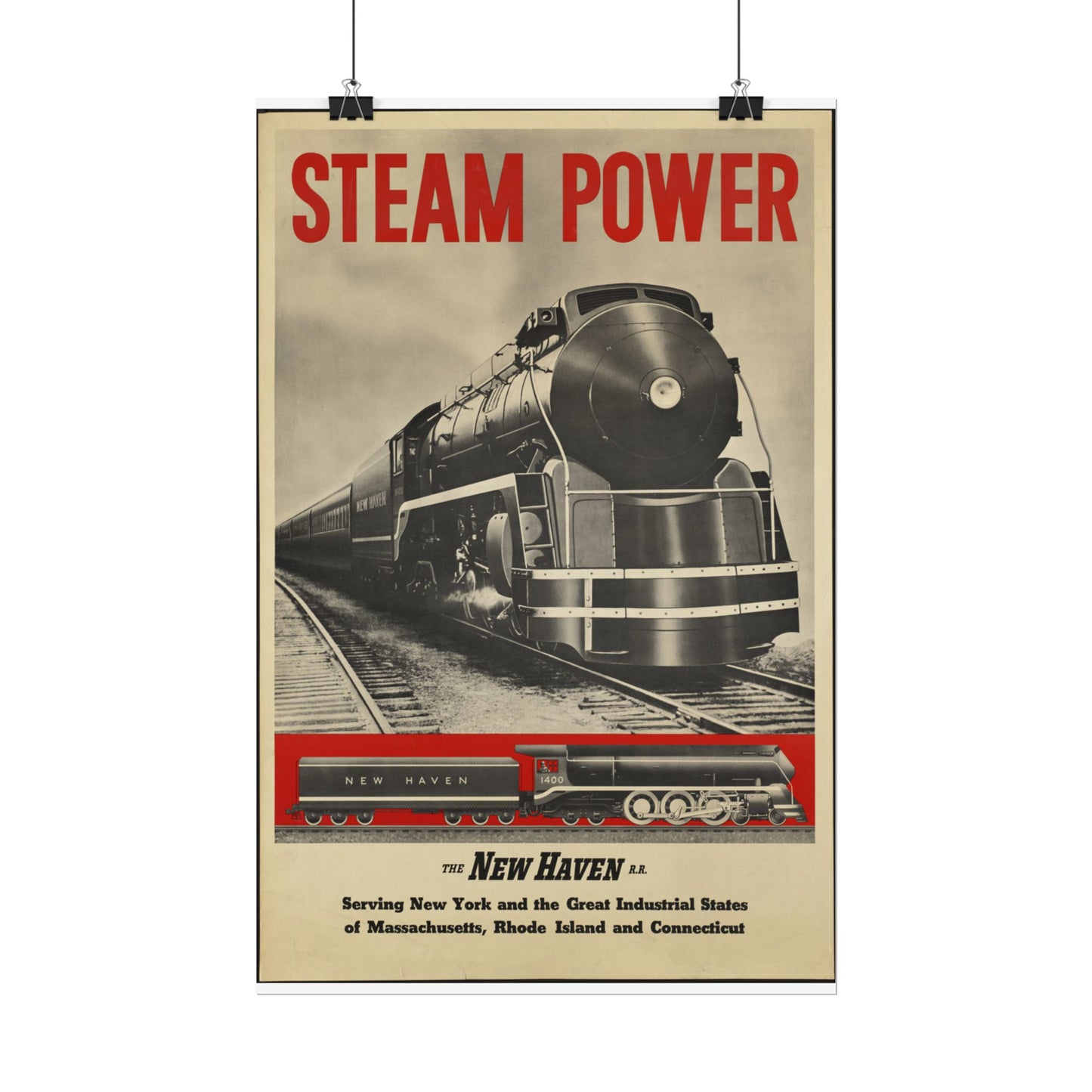 Vintage New Haven Railroad Design Travel Poster Rolled Posters