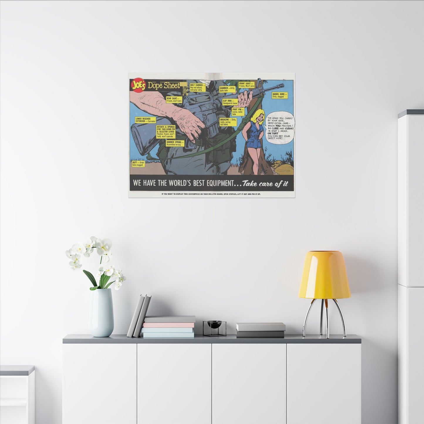 Retro Army PM Matte Canvas Art Print - Stretched & Ready to Hang (Multiple Sizes) - Old School Male 