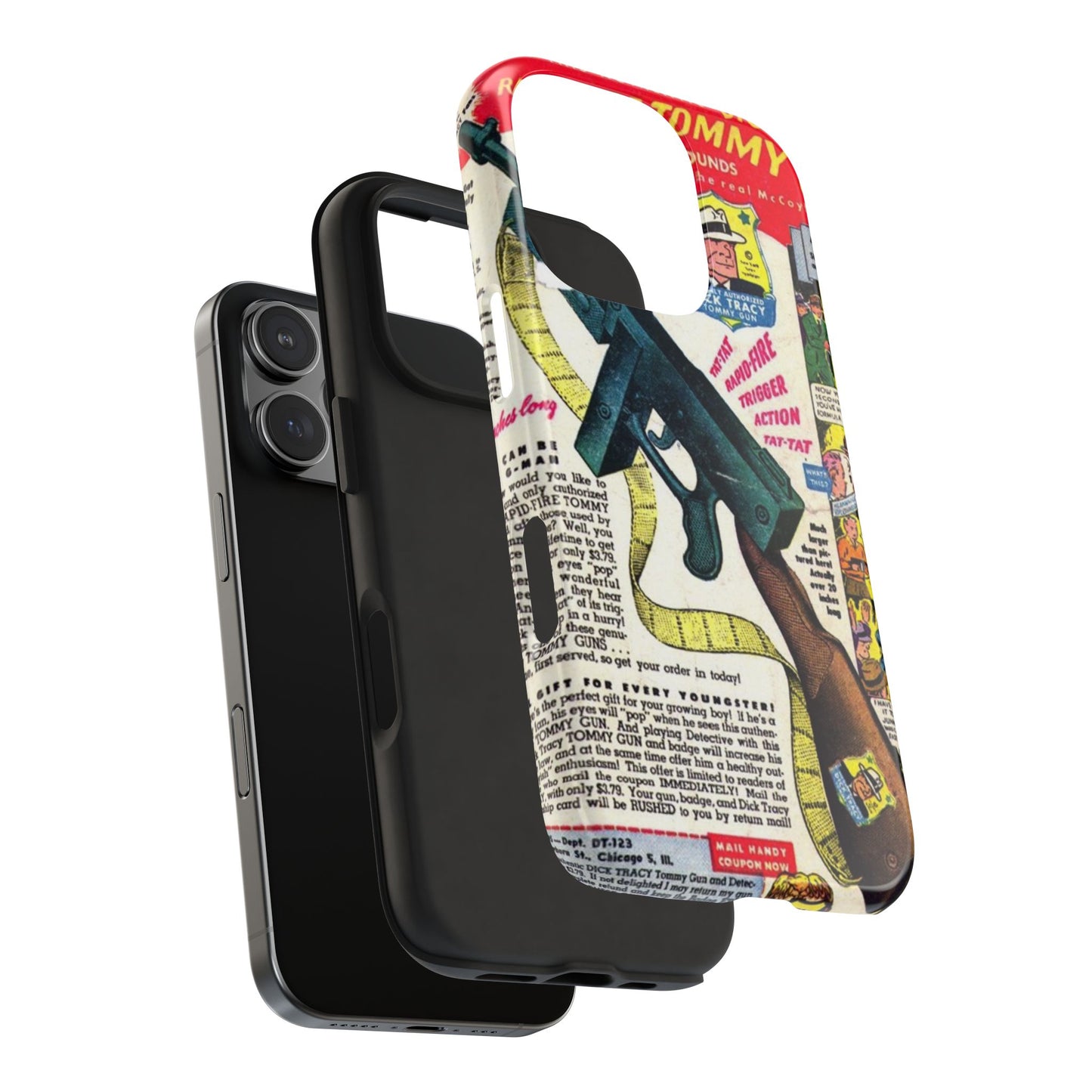 Dick Tracy Tommy Gun Vintage-Inspired Tough Phone Cases