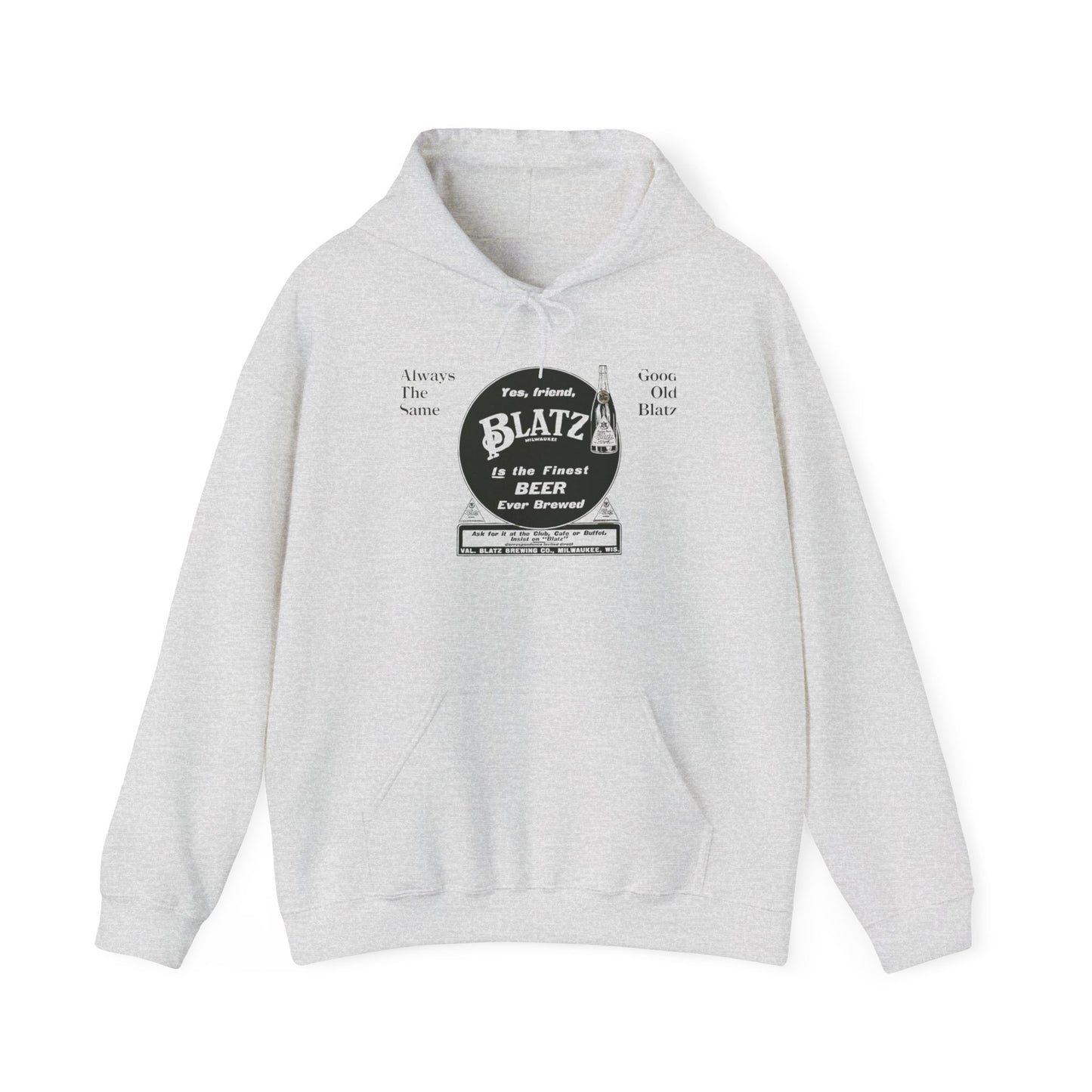 Blatz Beer Hoodie - Vintage Unisex Sweatshirt with Kangaroo Pocket & Adjustable Hood