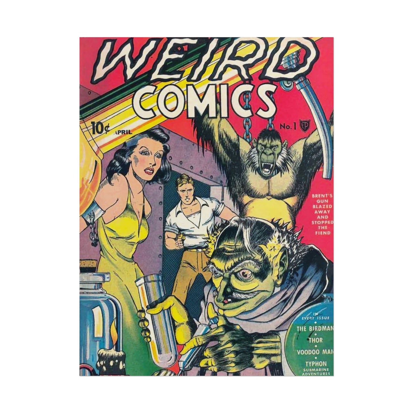 Retro Weird Comics Number 1 Cover Poster - Old School Male 