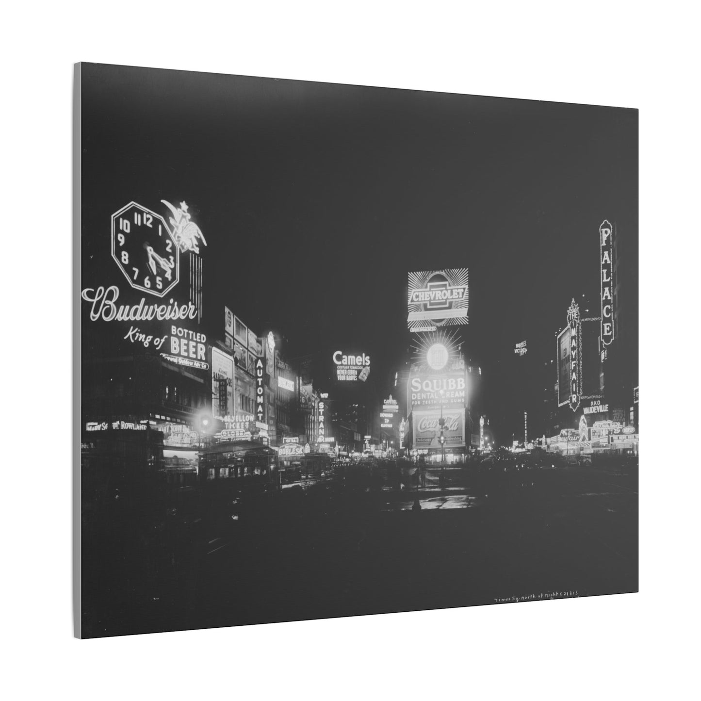 Nighttime Elegance: Vintage Times Square Matte Canvas Print (Multiple Sizes Available)