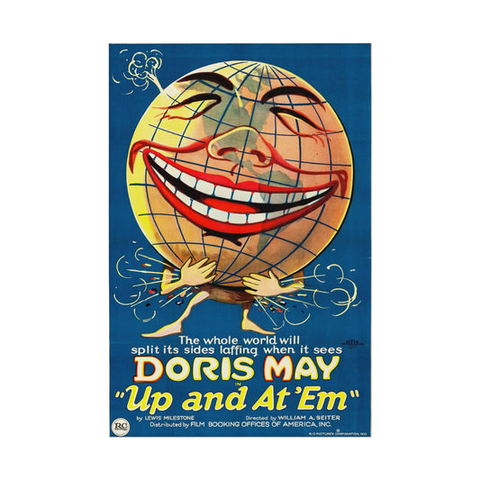 Vintage Art Deco Film Poster: Up And At Em’ Starring Doris May - Multiple Sizes & Paper Options