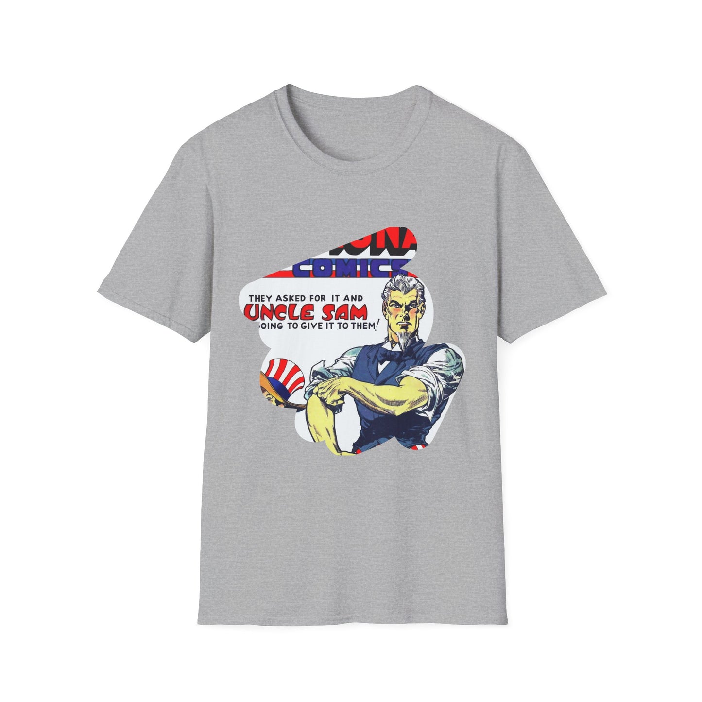 Vintage Comic Book Art Unisex Soft-Style Tee - Old School Male 