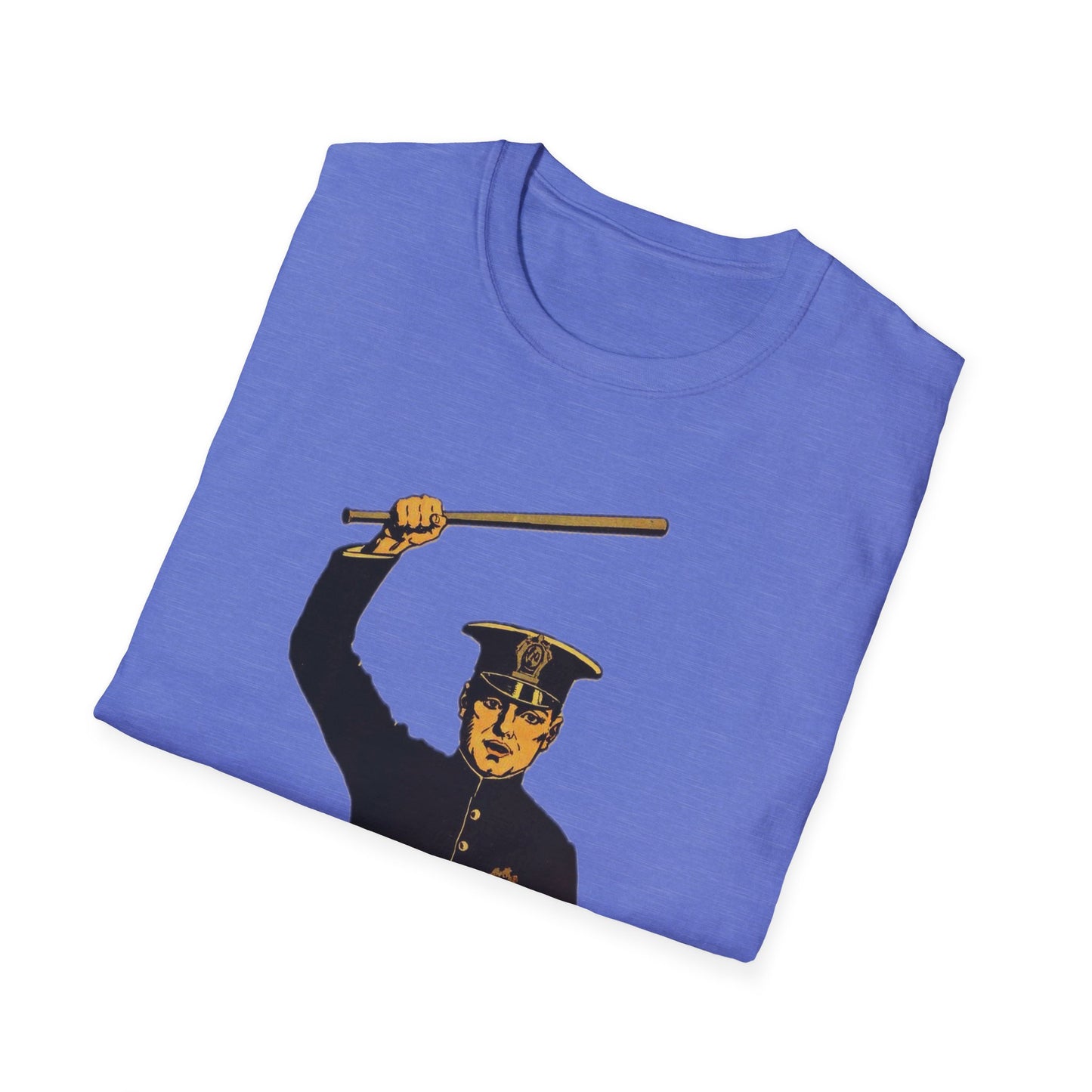 Vintage Policeman with Nightstick Unisex Softstyle Tee