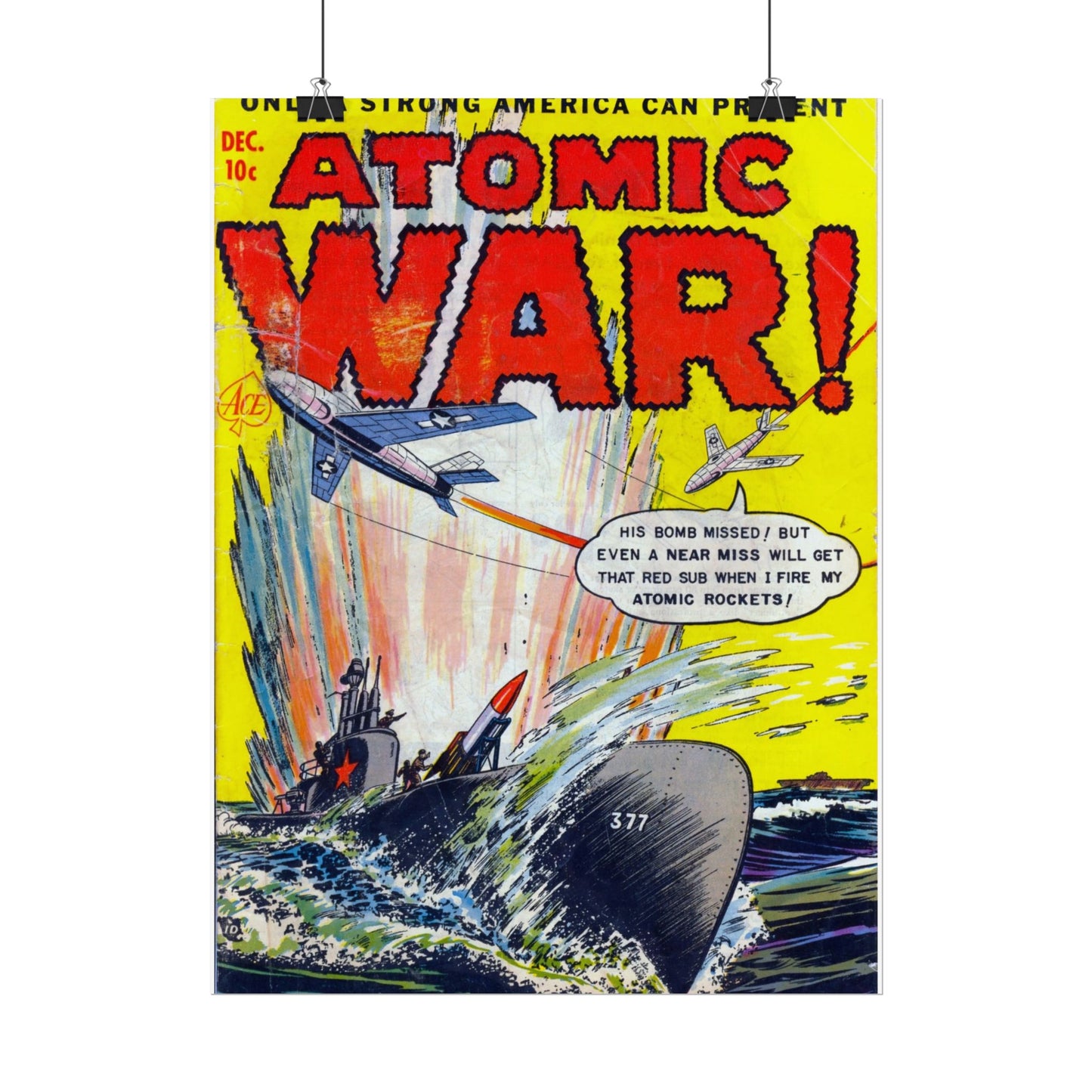 Retro Atomic War Comic Book Cover Poster