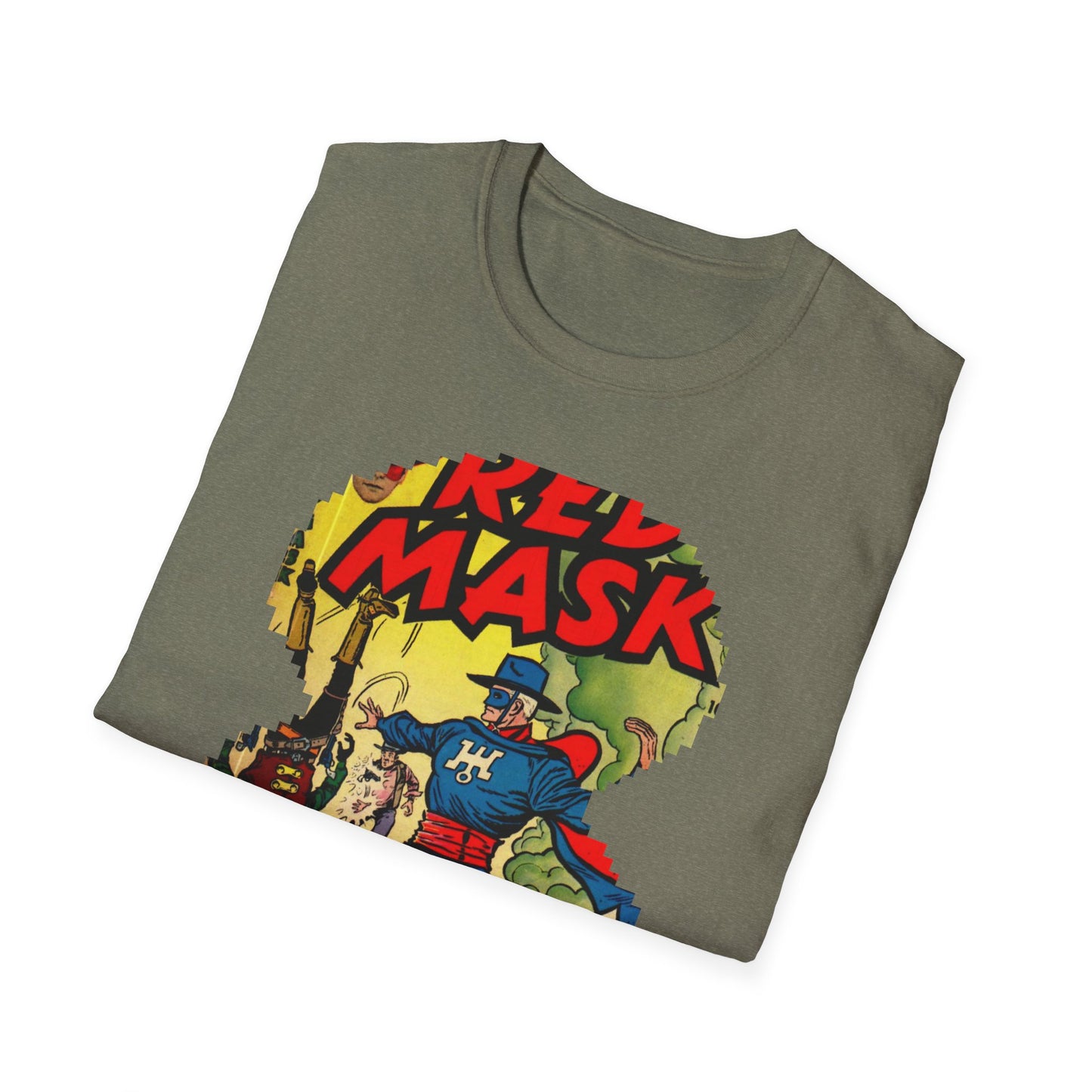 Vintage Red Mask Unisex Soft Cotton Tee