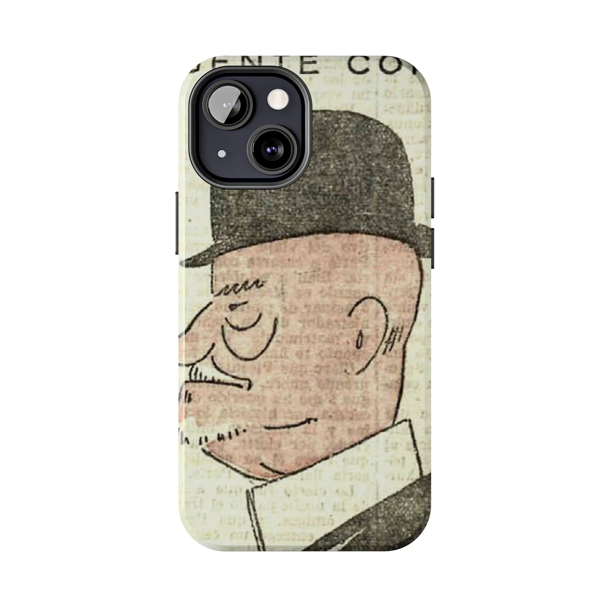 Dapper Gent in Bowler Hat Phone Case - Old School Male 