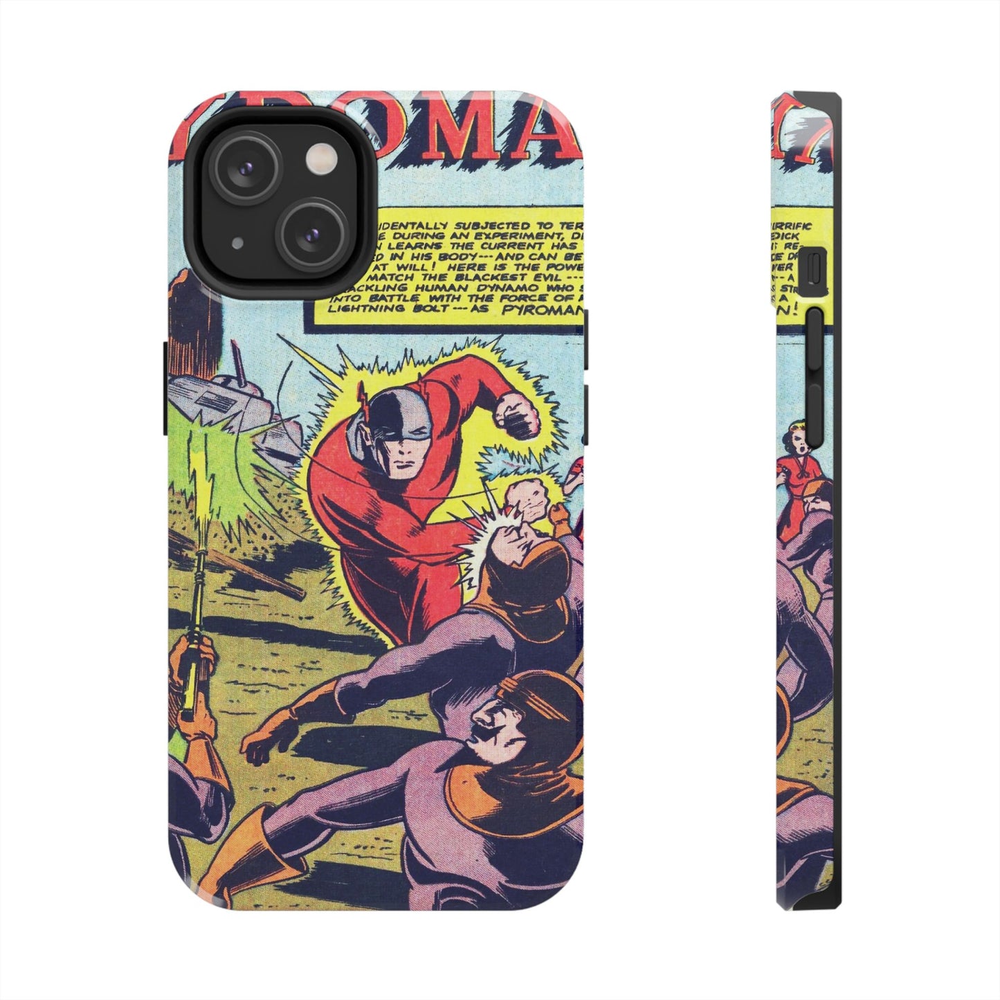 Vintage Pyroman Comic Page Durable Phone Cases - Old School Male 