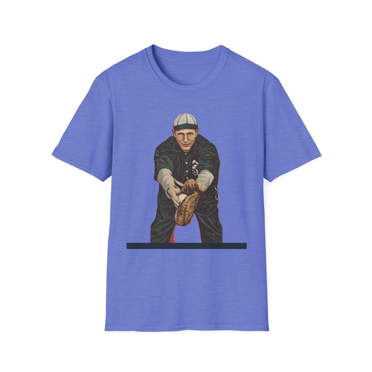 Retro Baseball Infielder Tee - Old School Male 