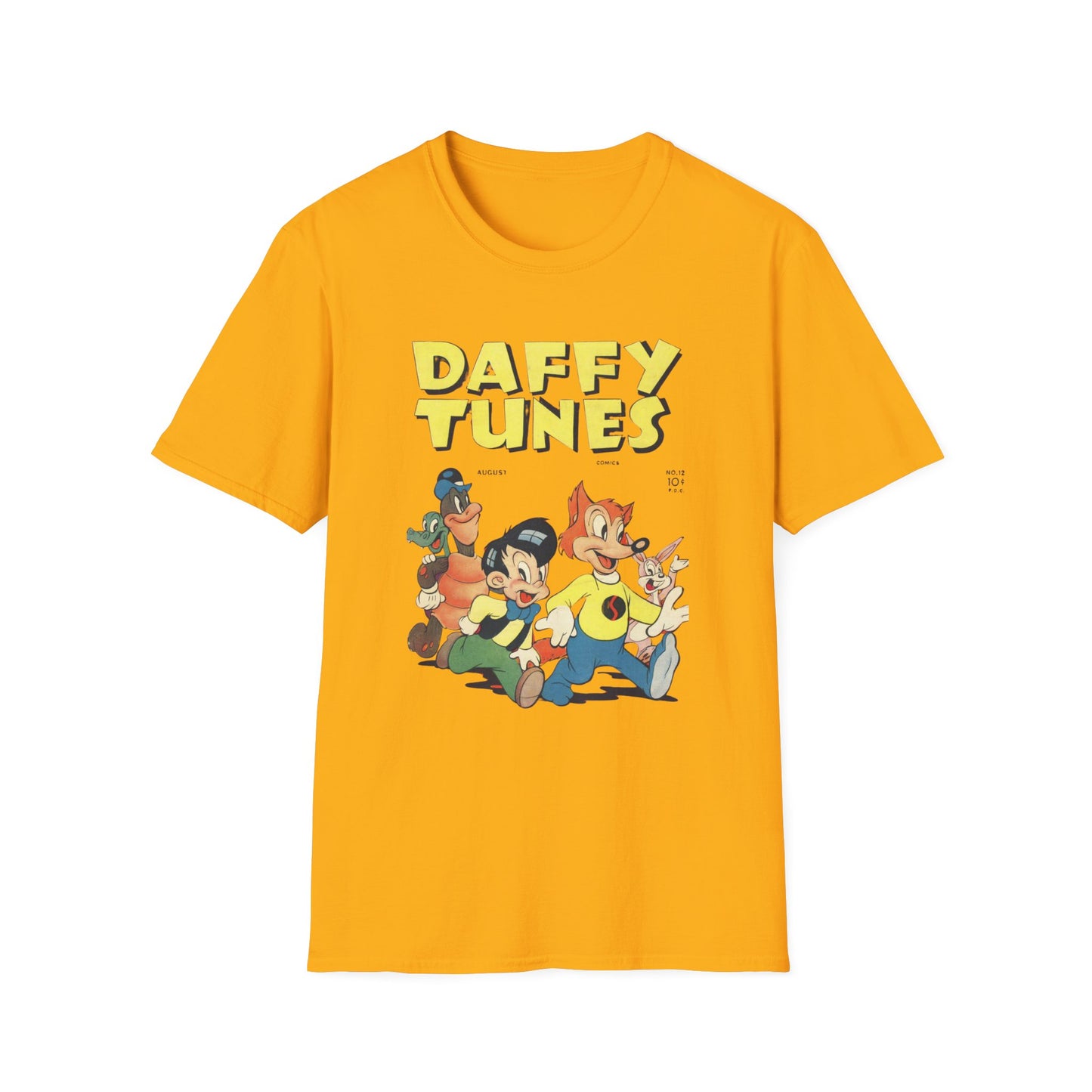 Retro Cartoon T-Shirt: Vintage Daffy Tunes Tee in 100% Cotton for Classic Cartoon Fans