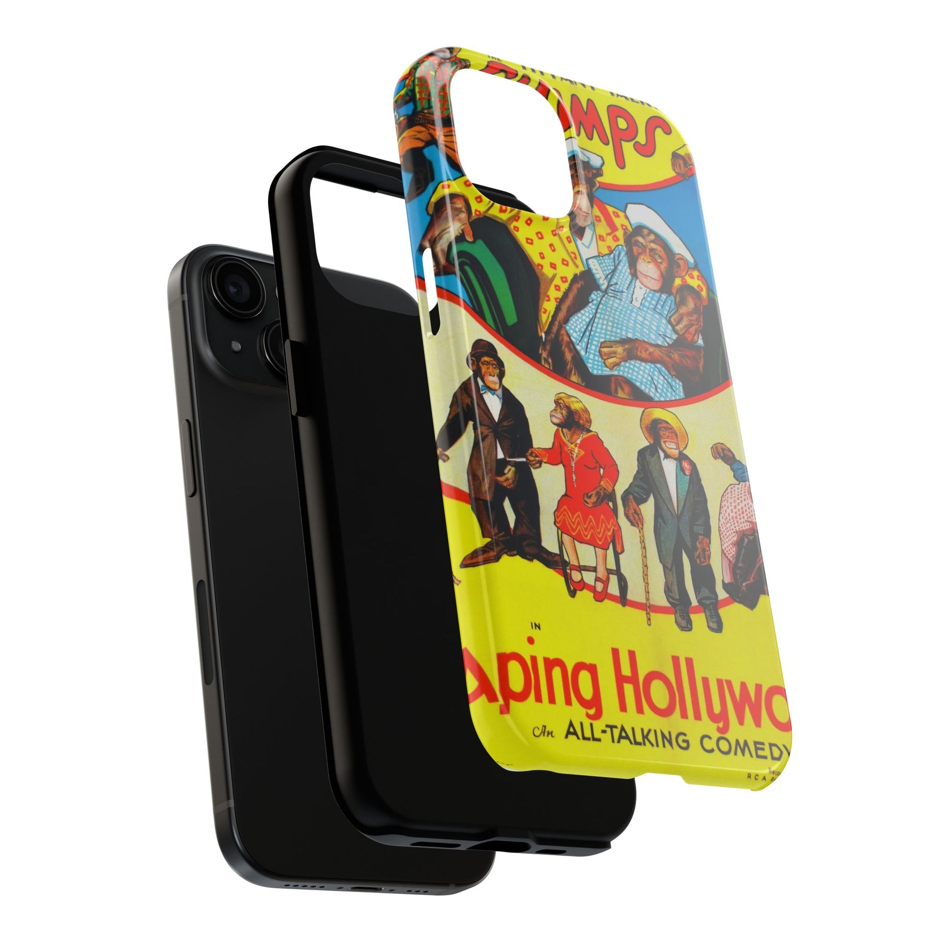 Humorous Chimpanzee-Themed Durable Phone Cases - Old School Male 