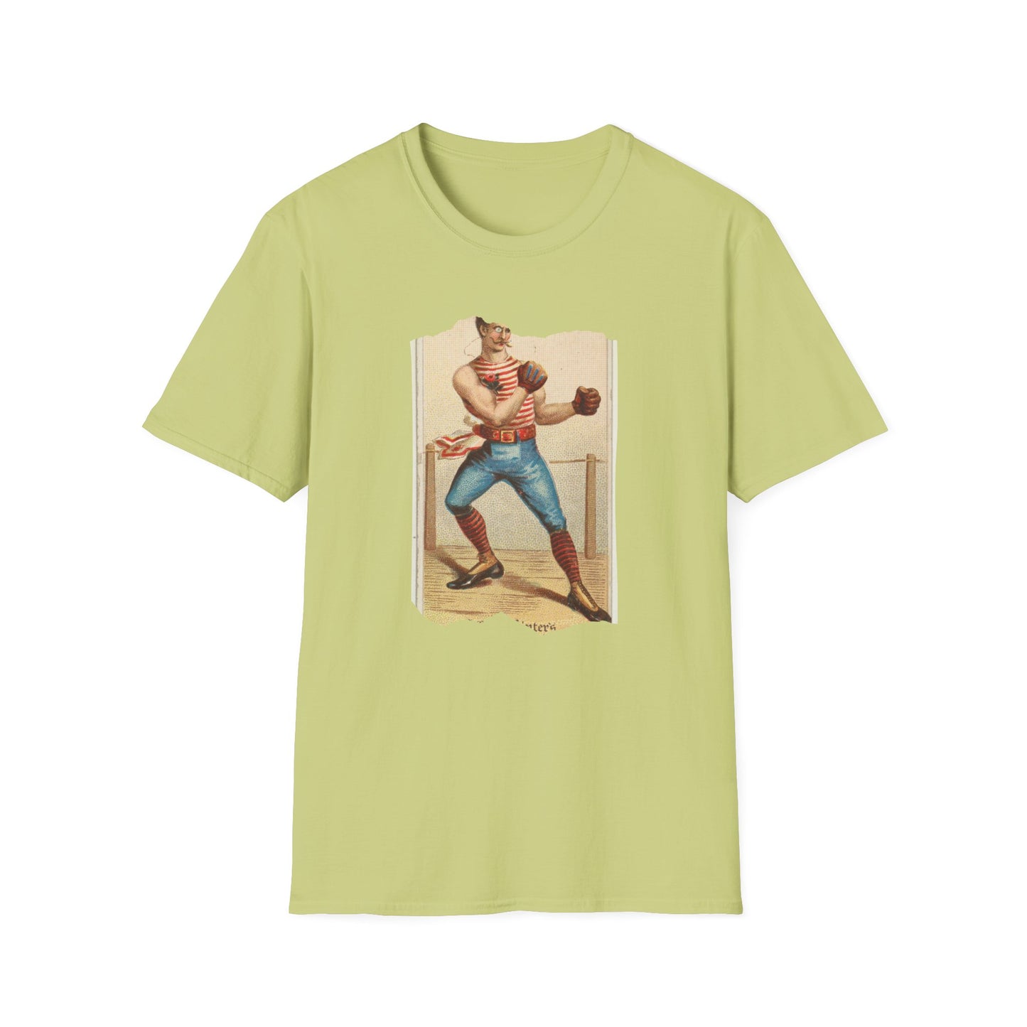 Retro Boxer Pose Unisex Softstyle Tee - Old School Male 