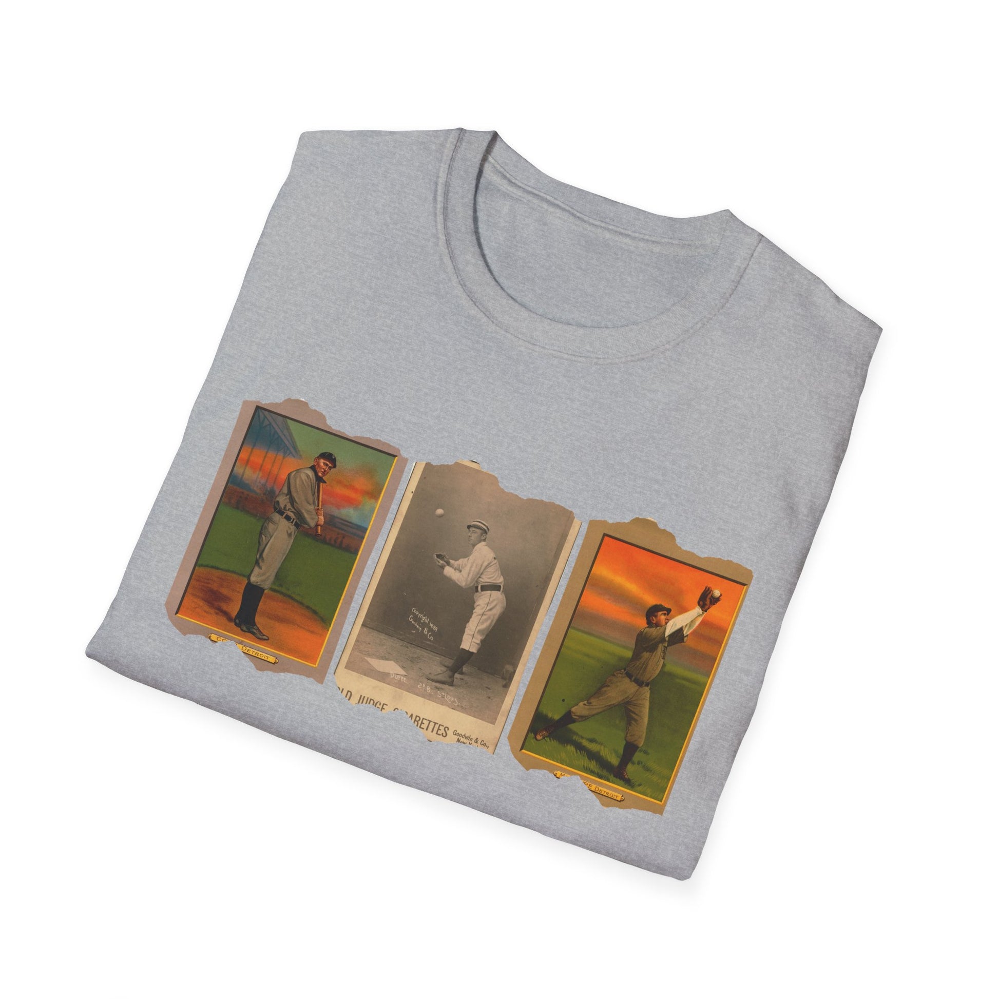 Retro Baseball Card Graphic Unisex Softstyle Tee - Old School Male 