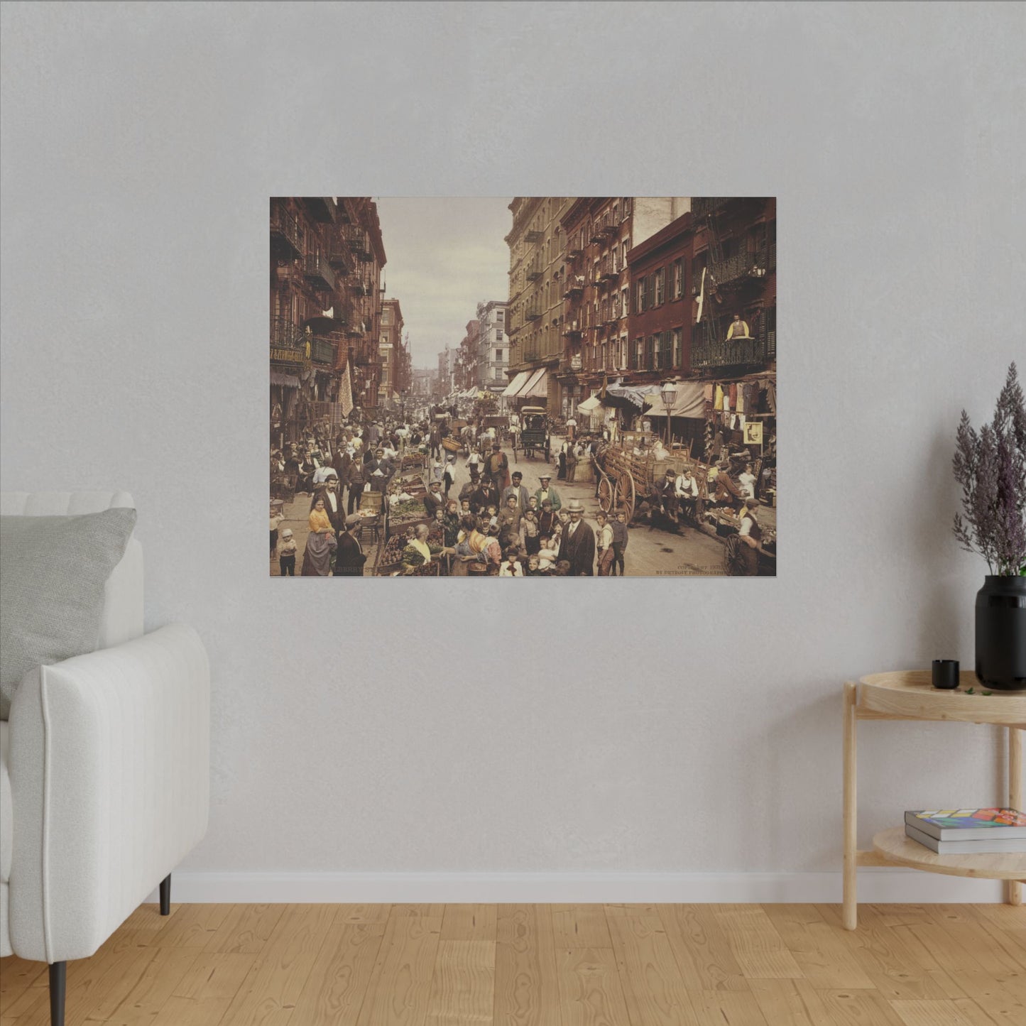 Vintage New York City Street Scene Matte Canvas Print - Stretched, 0.75" Frame (Available in Multiple Sizes)