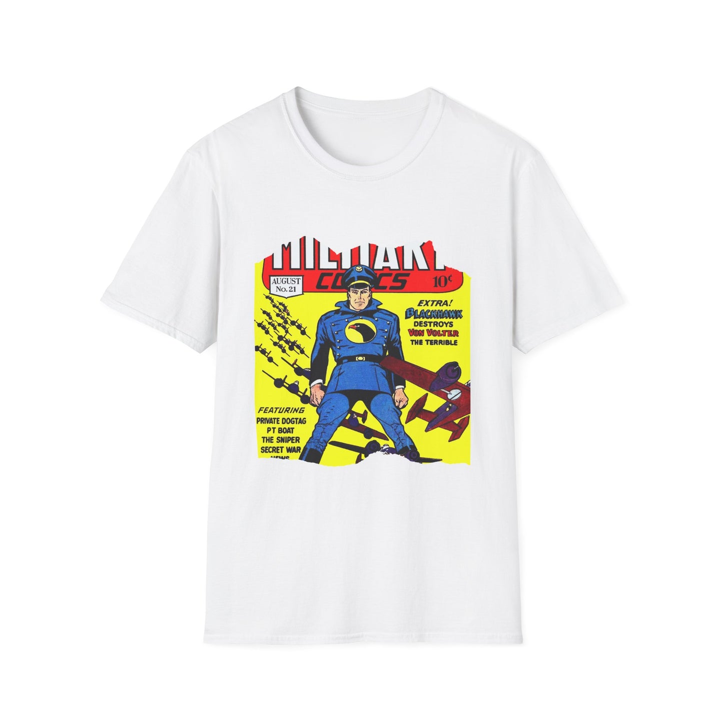 Vintage-Inspired Comic Cover Unisex Softstyle Tee - Old School Male 