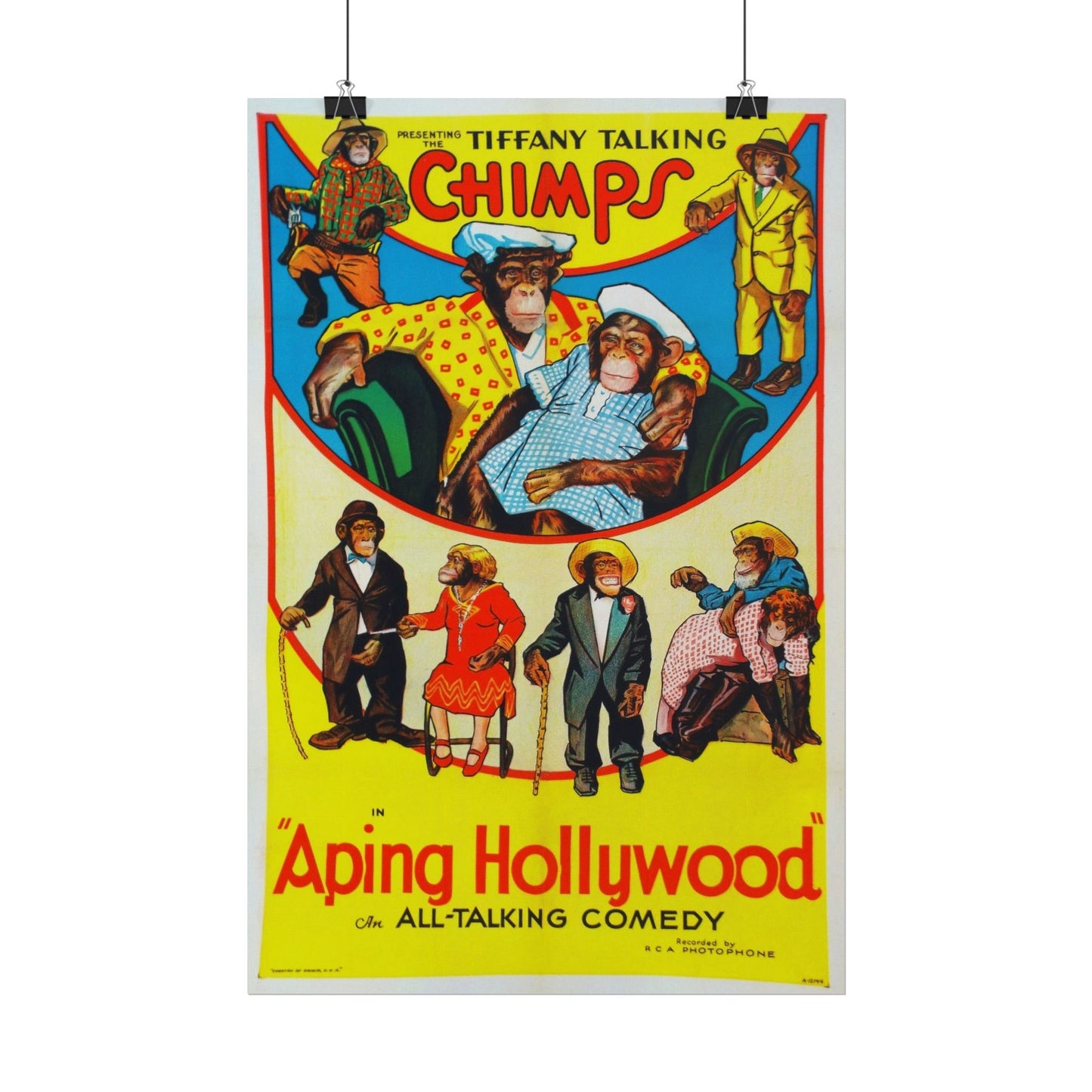 Retro Aping Hollywood Chimps Film Poster