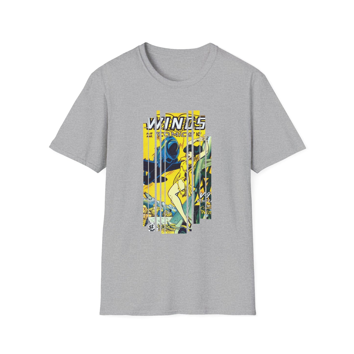 Vintage Comic Book Cover Unisex Softstyle Tee - Old School Male 