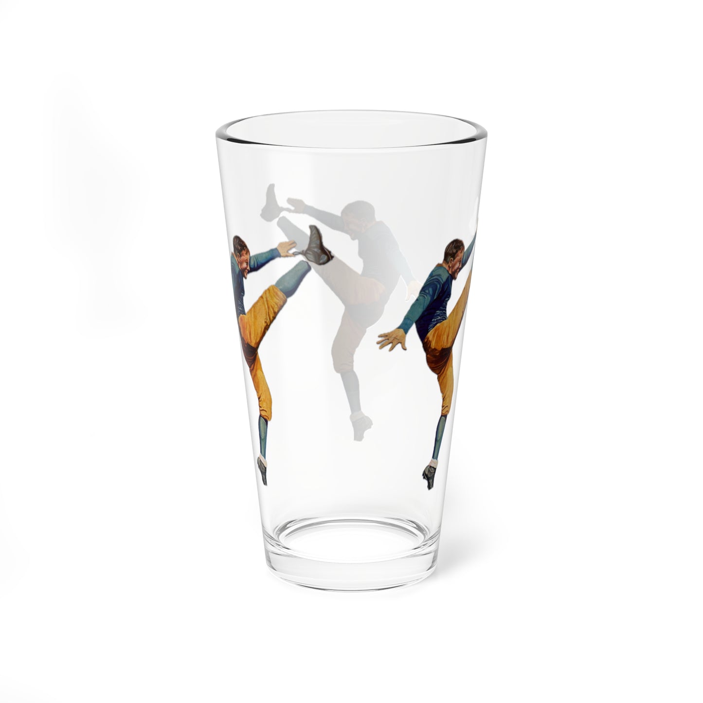 Retro Football Kicker Beer Pint Glass