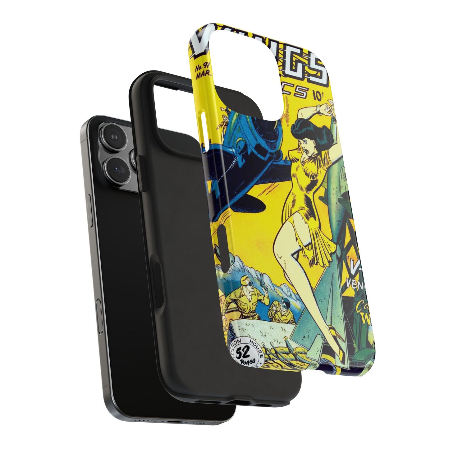 Vintage Comic Book Phone Case - Retro Design Shield