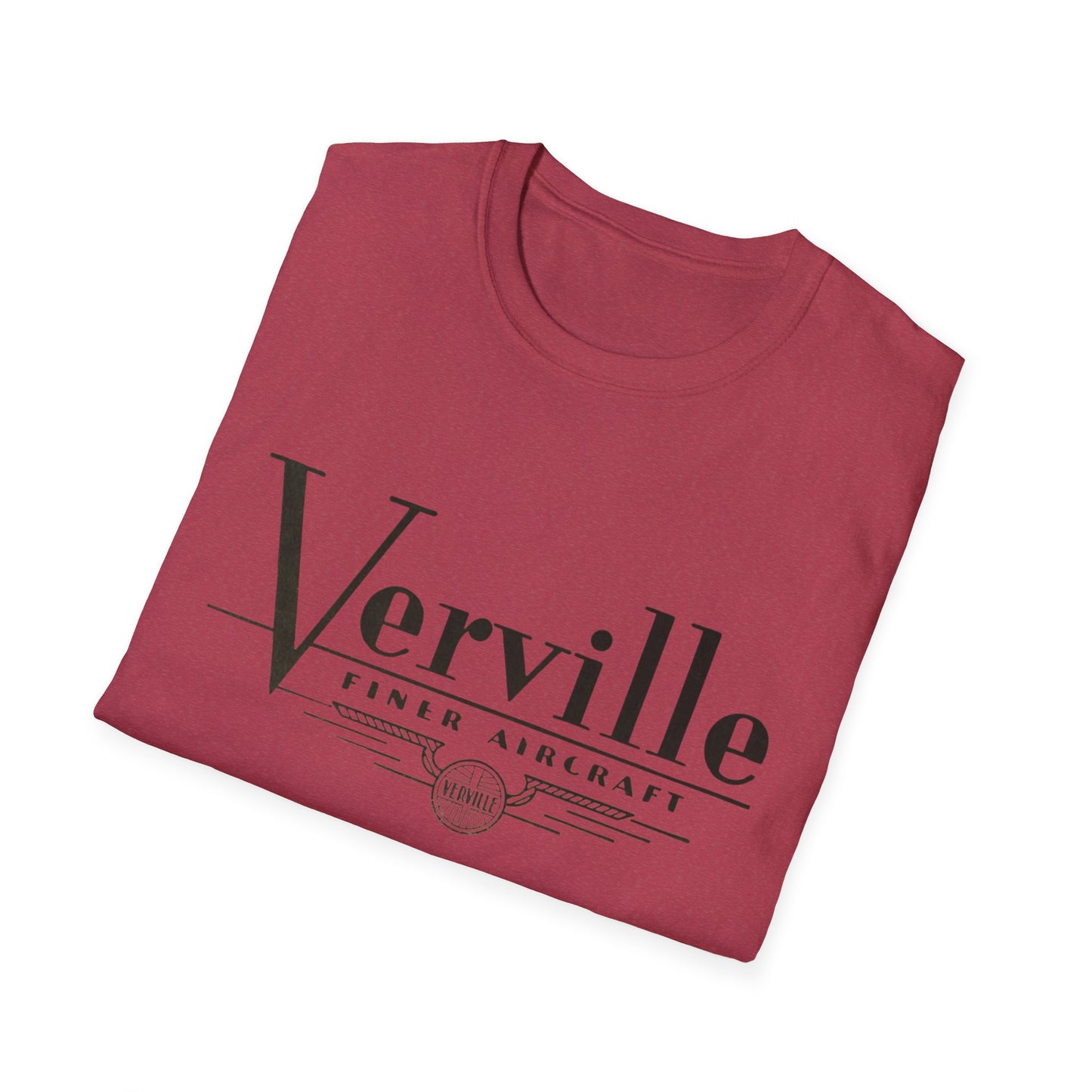 Soar In Style: Vintage Verville Aircraft Logo Tee For Aviation Aficionados