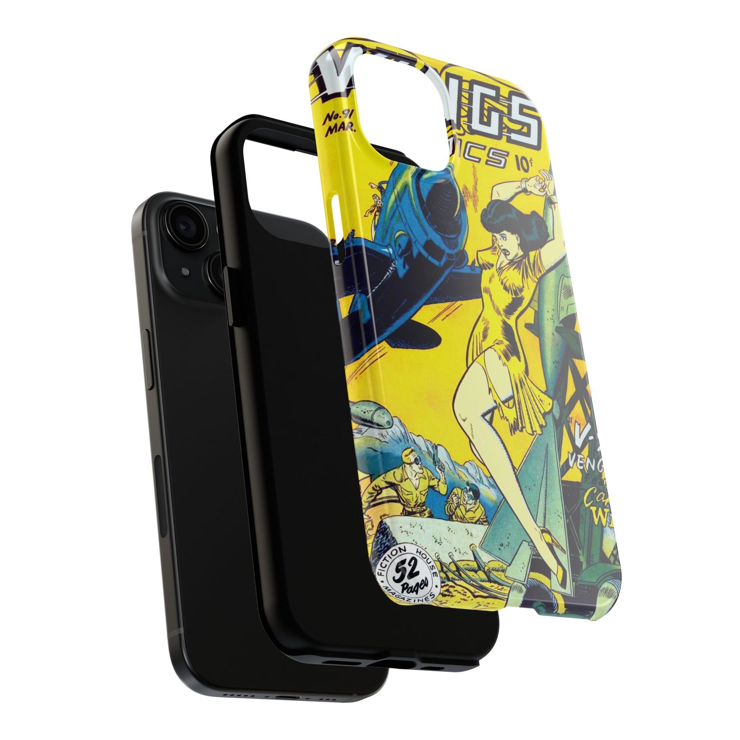 Vintage Comic Book Phone Case - Retro Design Shield