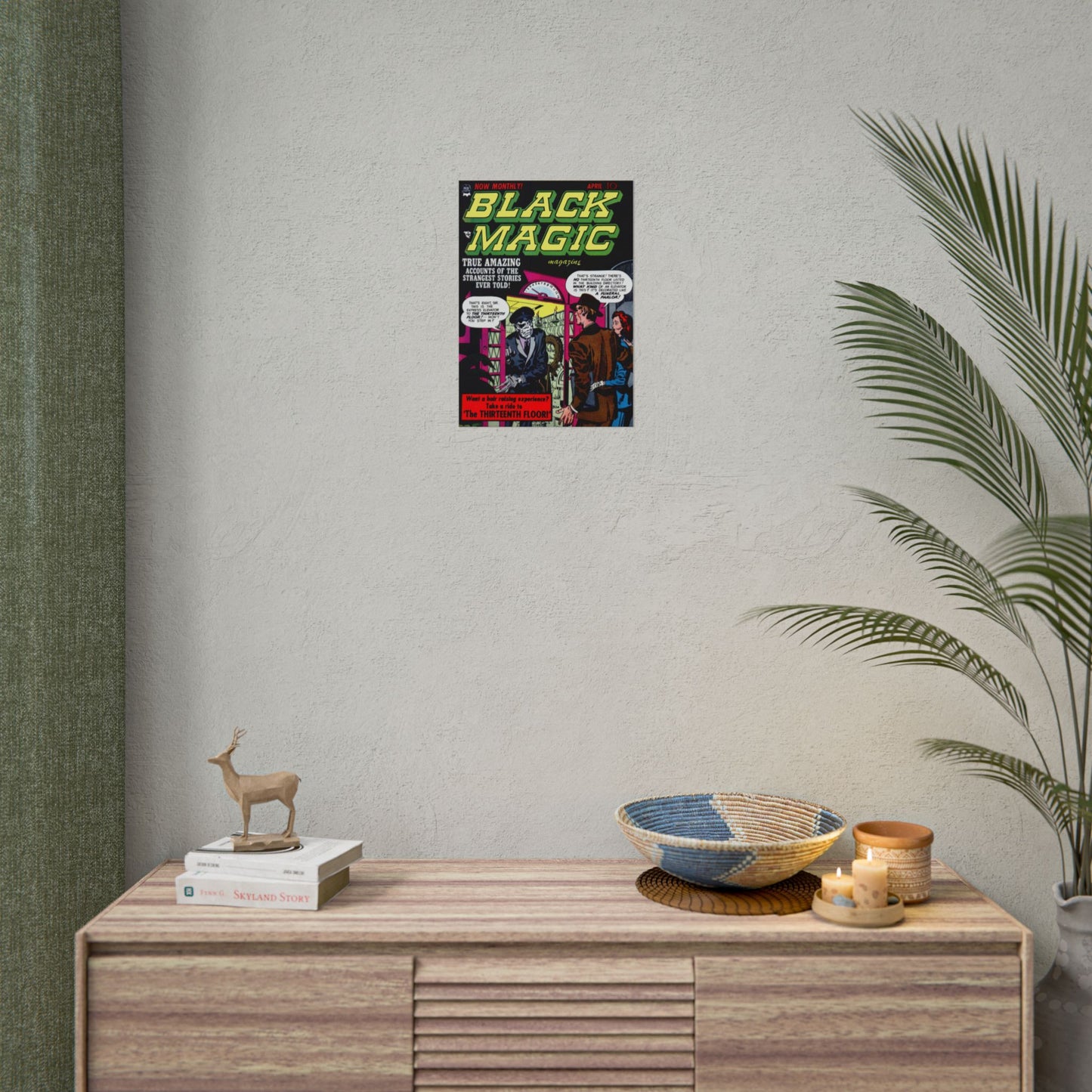 Retro Black Magic Comic Book Cover Poster