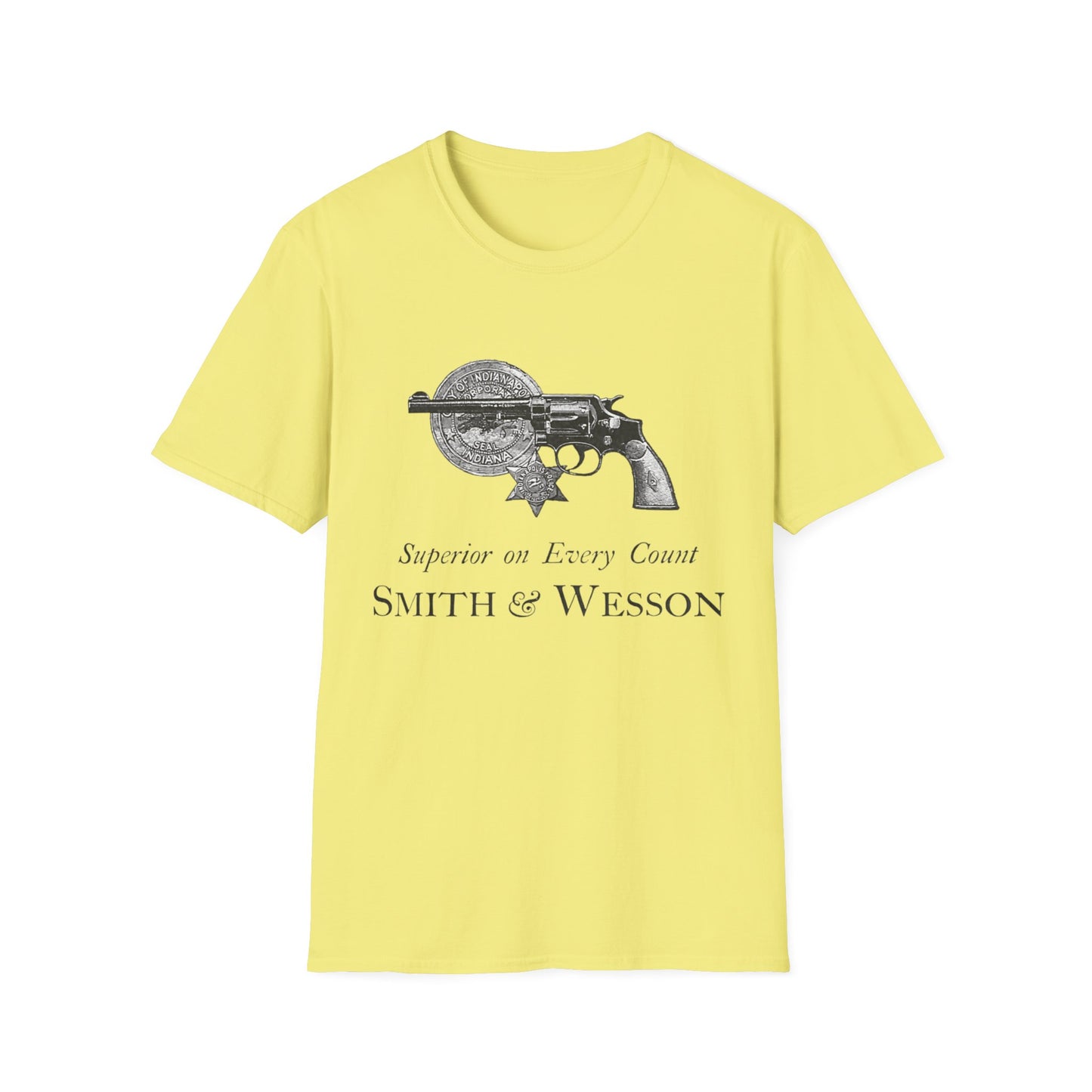 Vintage Smith And Wesson T-Shirt - Classic Ad Tee For Firearm Enthusiasts, Made In USA Cotton