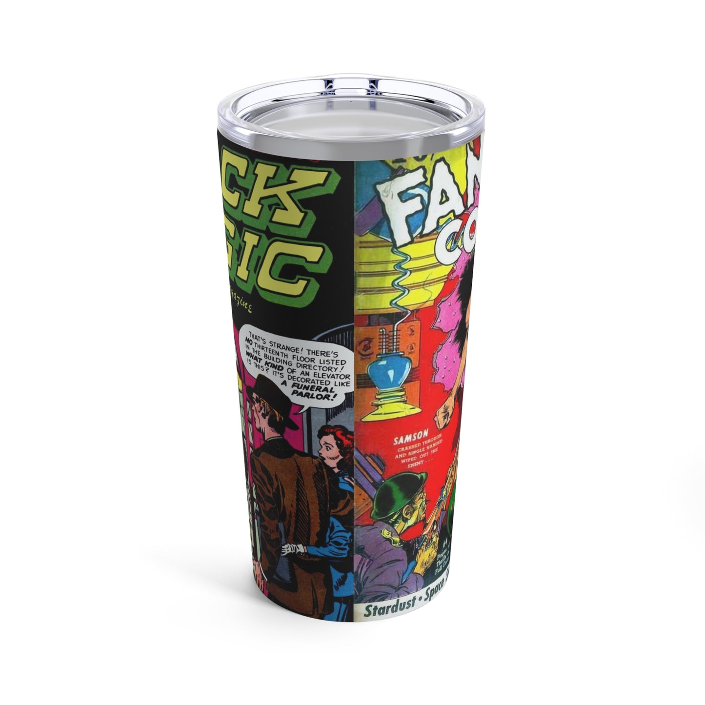 20oz Tumbler - Retro Comic Book Design - Old School Male 