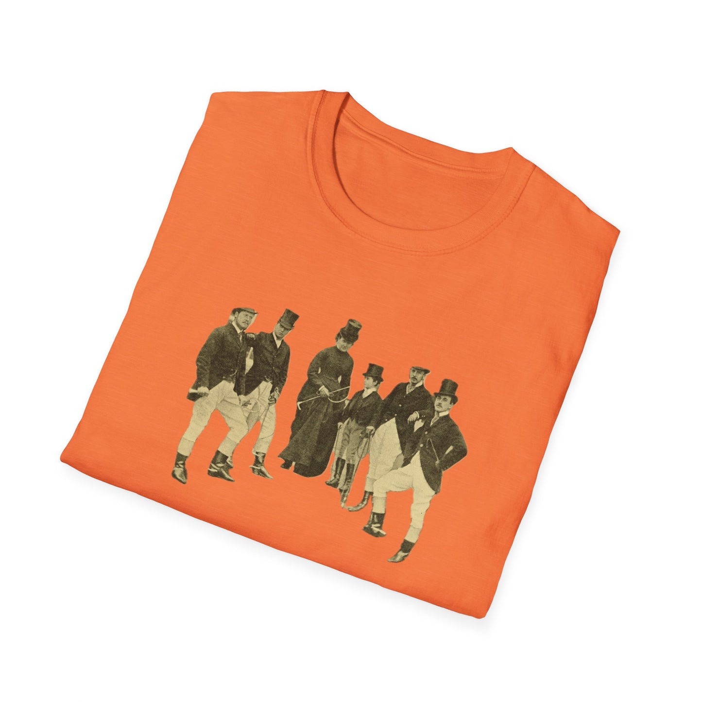 Vintage 19th Century Group Portrait Unisex Softstyle Tee - Old School Male 