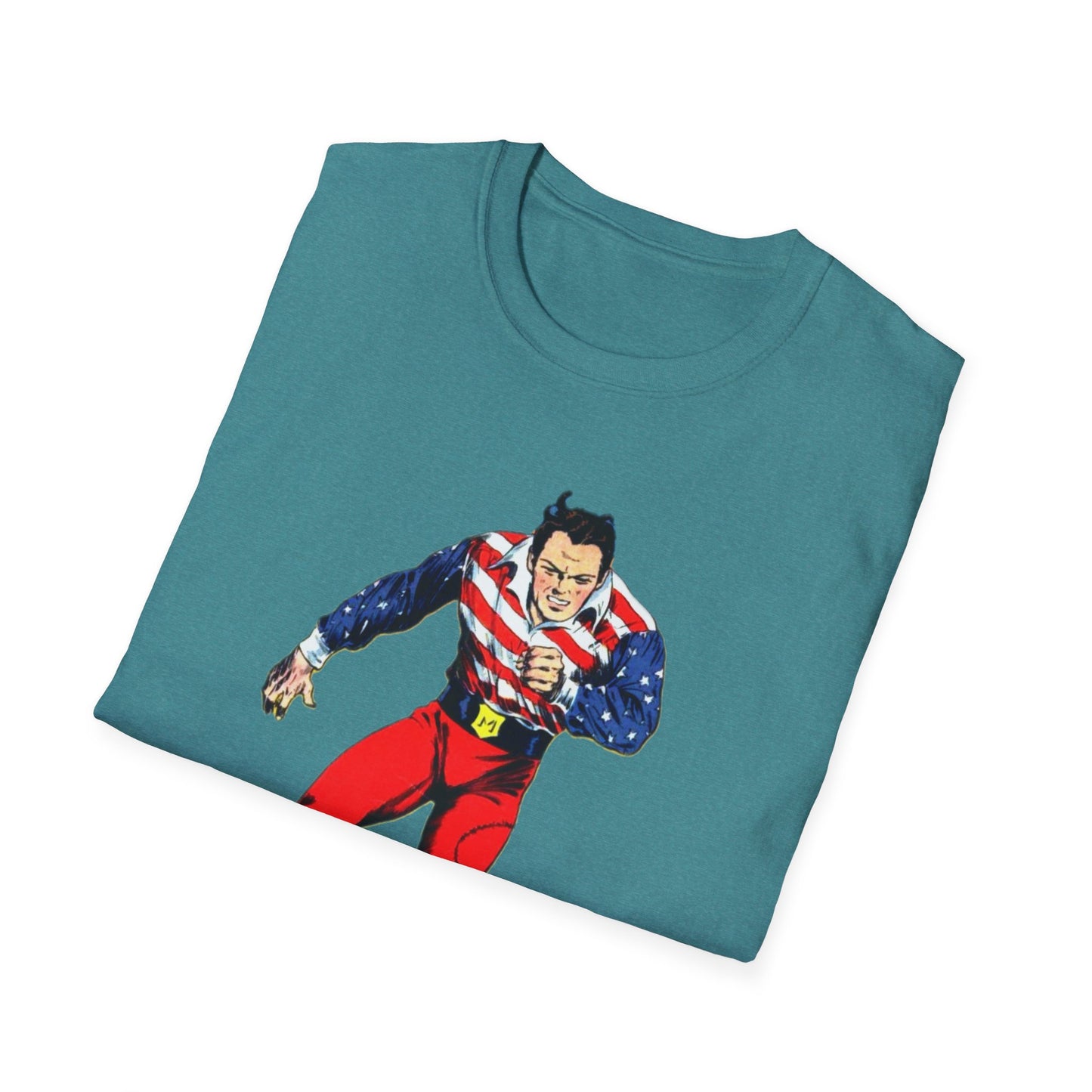 Vintage American Superhero Comic Tee - Nostalgic Graphic T-Shirt