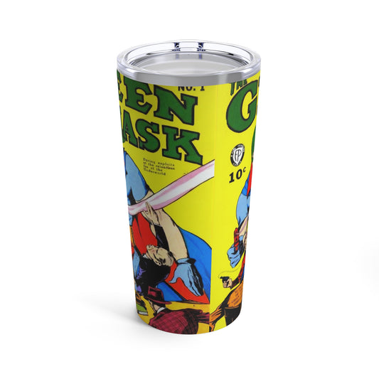 Nostalgic Comic Green Mask Tumbler 20oz - Old School Male 