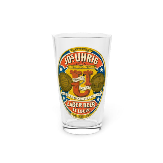 Classic 16oz Printed Lager Beer Pint Glass