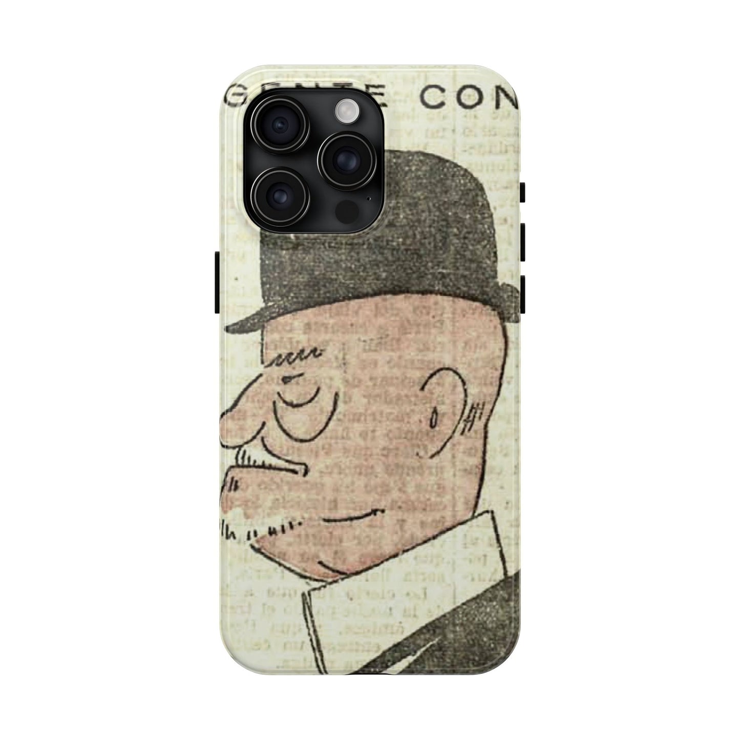 Dapper Gent in Bowler Hat Phone Case - Old School Male 