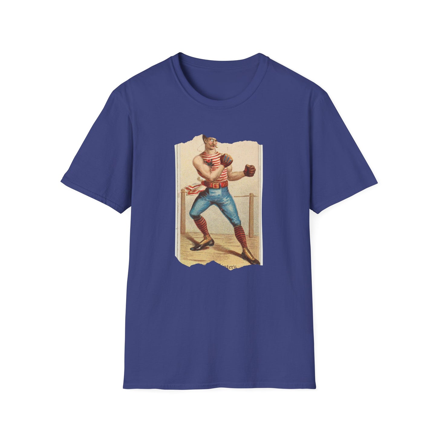 Retro Boxer Pose Unisex Softstyle Tee - Old School Male 