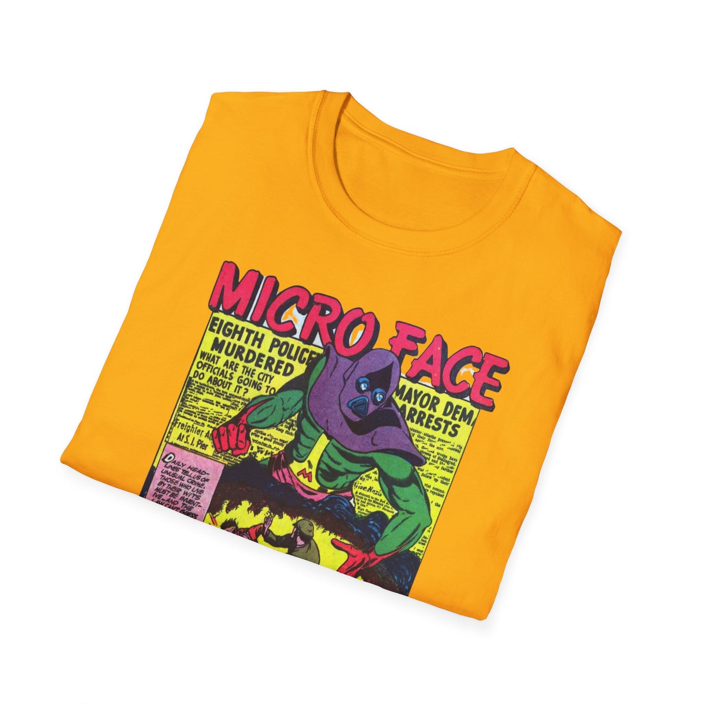 Retro Micro Face Comic Character T-Shirt - Fun Unisex Tee Made With 100% Cotton