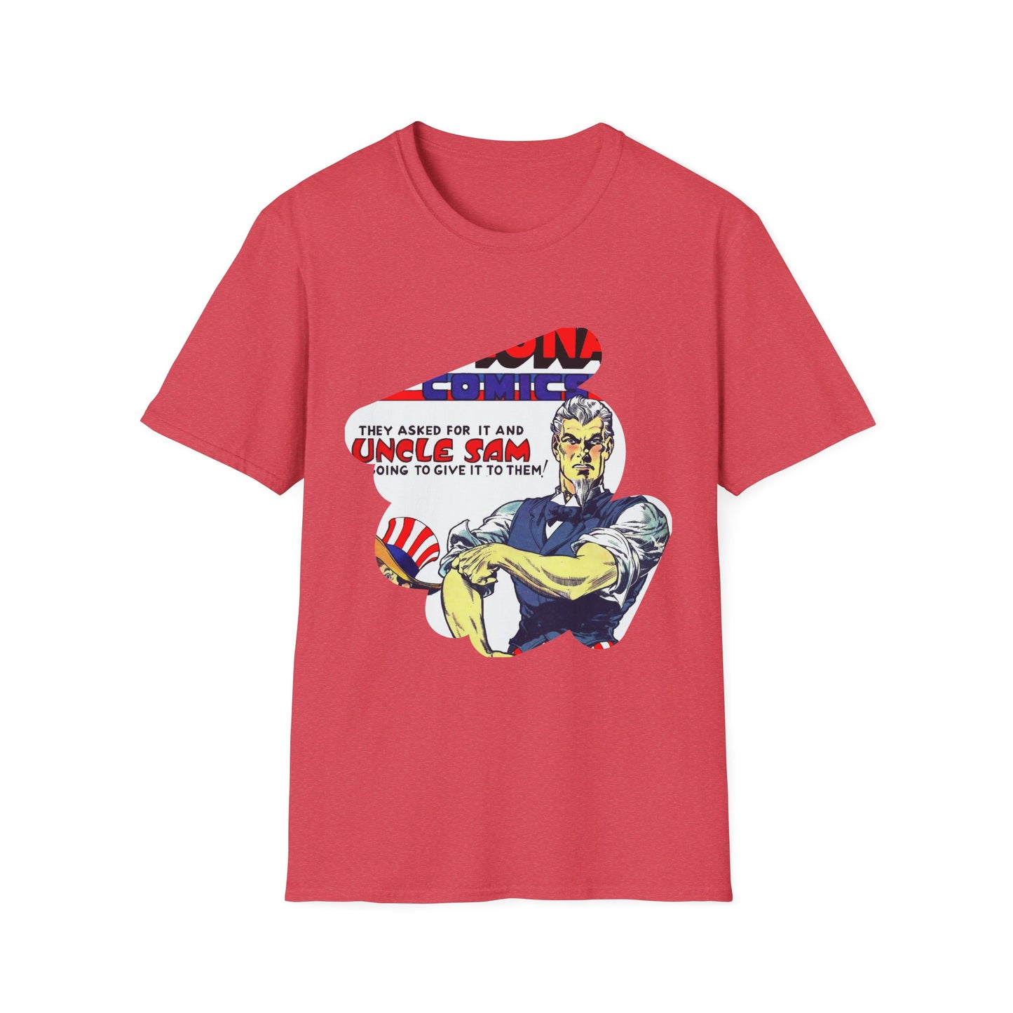 Vintage Comic Book Art Unisex Soft-Style Tee - Old School Male 