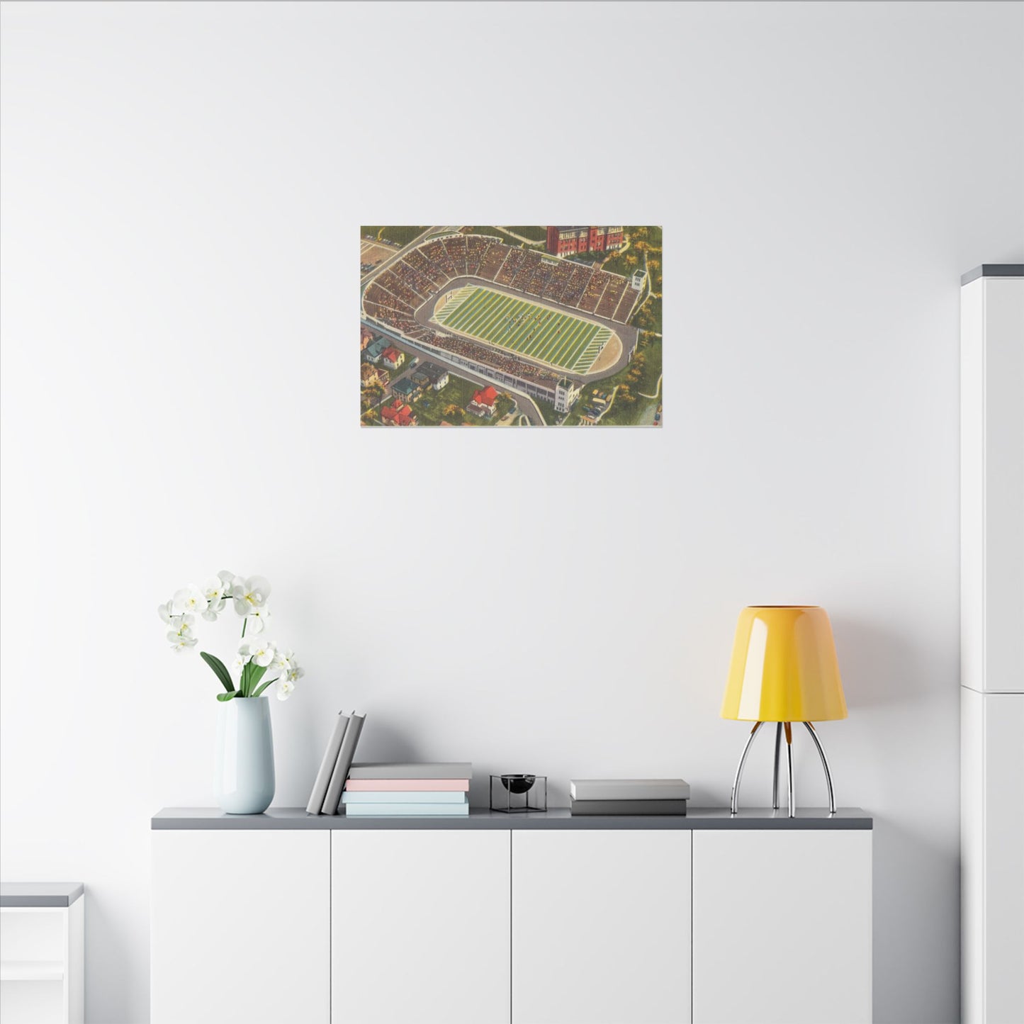 Aerial Canvas Art - West Virginia Mountaineer Football Stadium Print