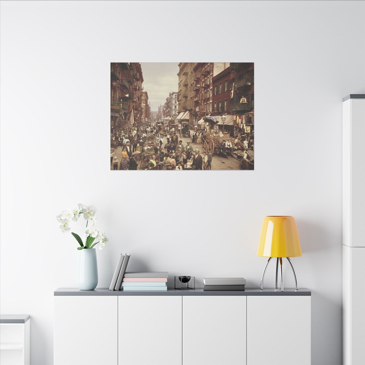 Vintage New York City Street Scene Matte Canvas Print - Stretched, 0.75" Frame (Available in Multiple Sizes)