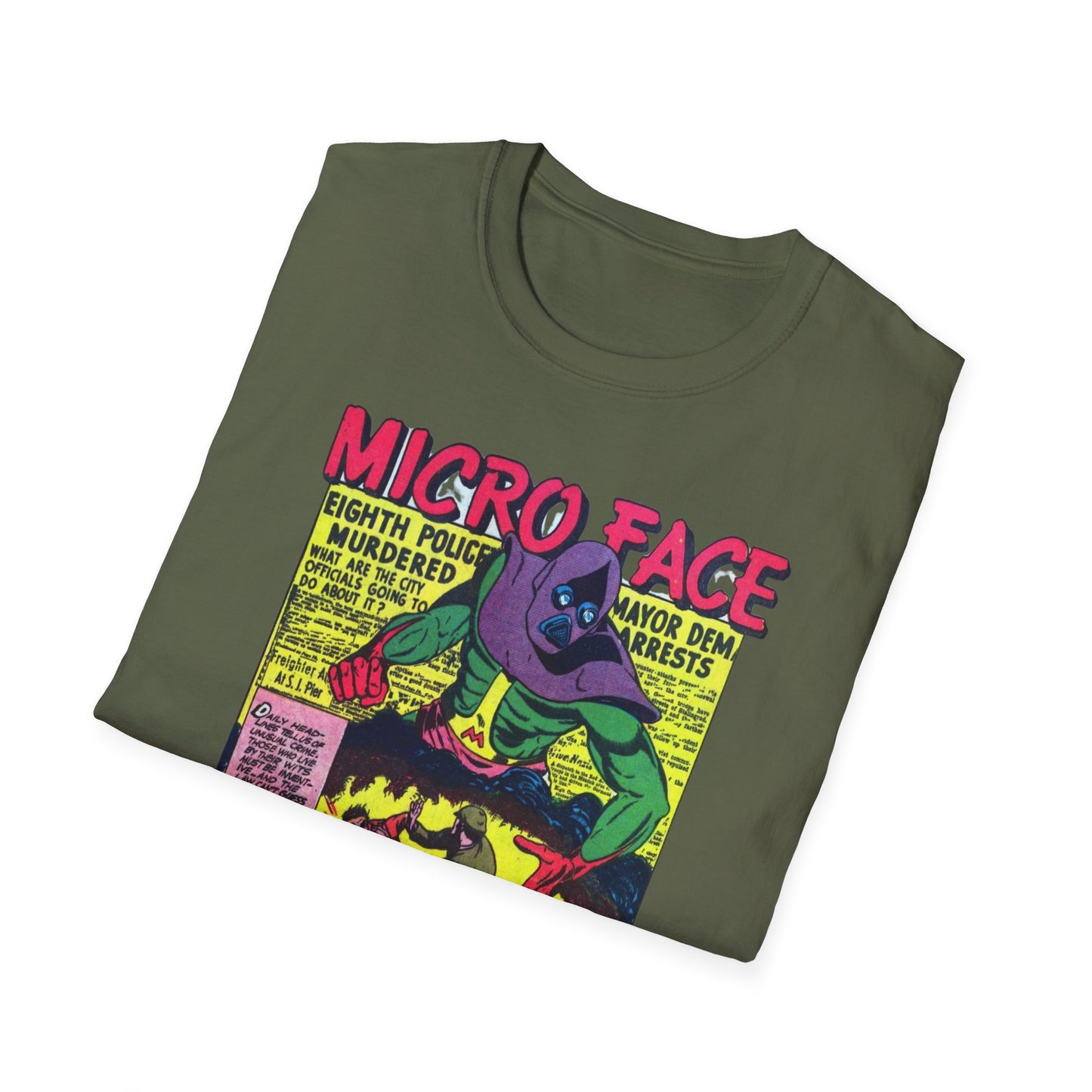 Retro Micro Face Comic Character T-Shirt - Fun Unisex Tee Made With 100% Cotton