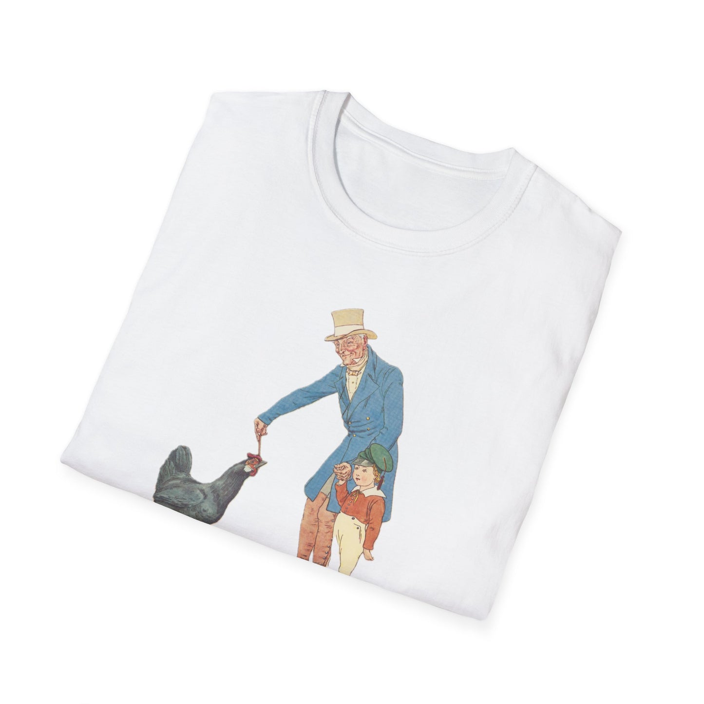 Nostalgic Grandfather-Granddaughter Chicken Feeding Tee