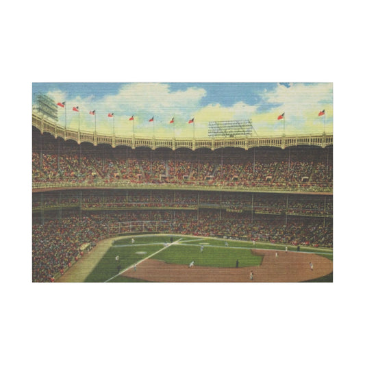 Vintage Classic Yankee Stadium Canvas Painting Reproduction - Old School Male 