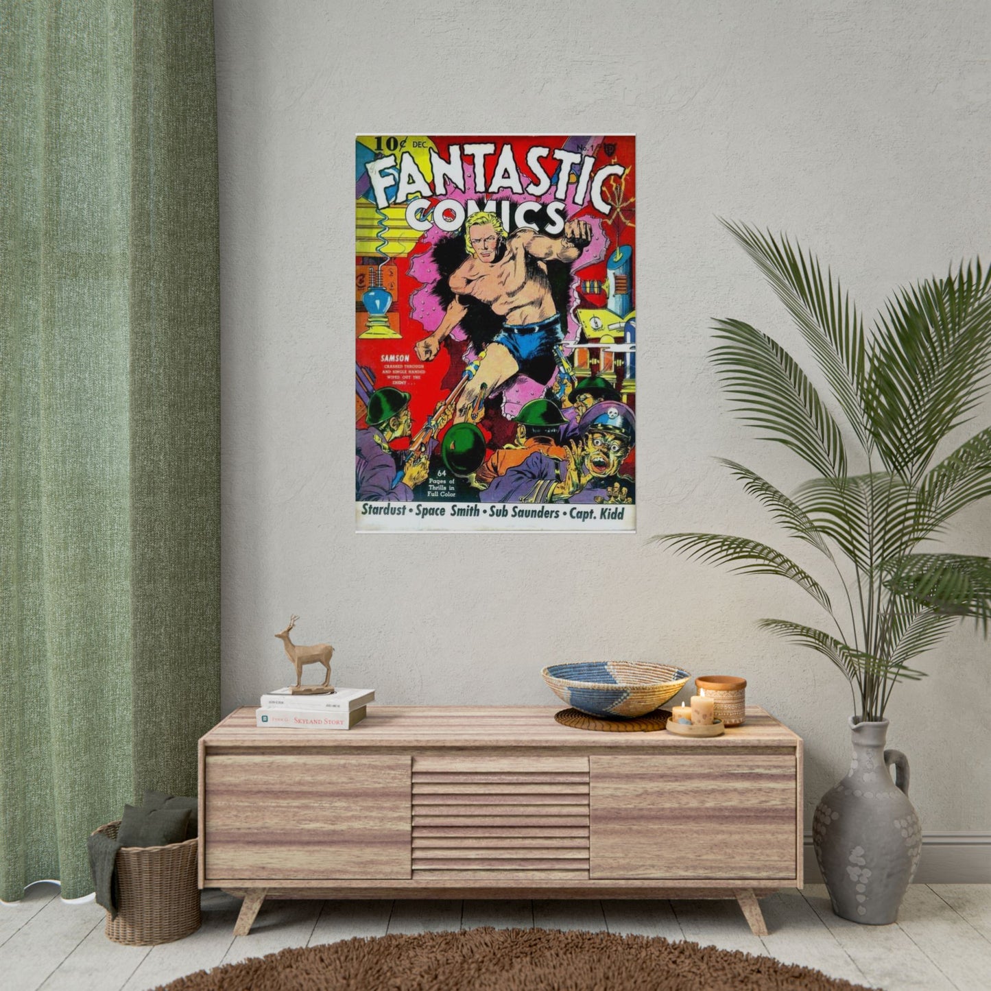 1950s Fantastic Comics Cover Poster Print - Old School Male 