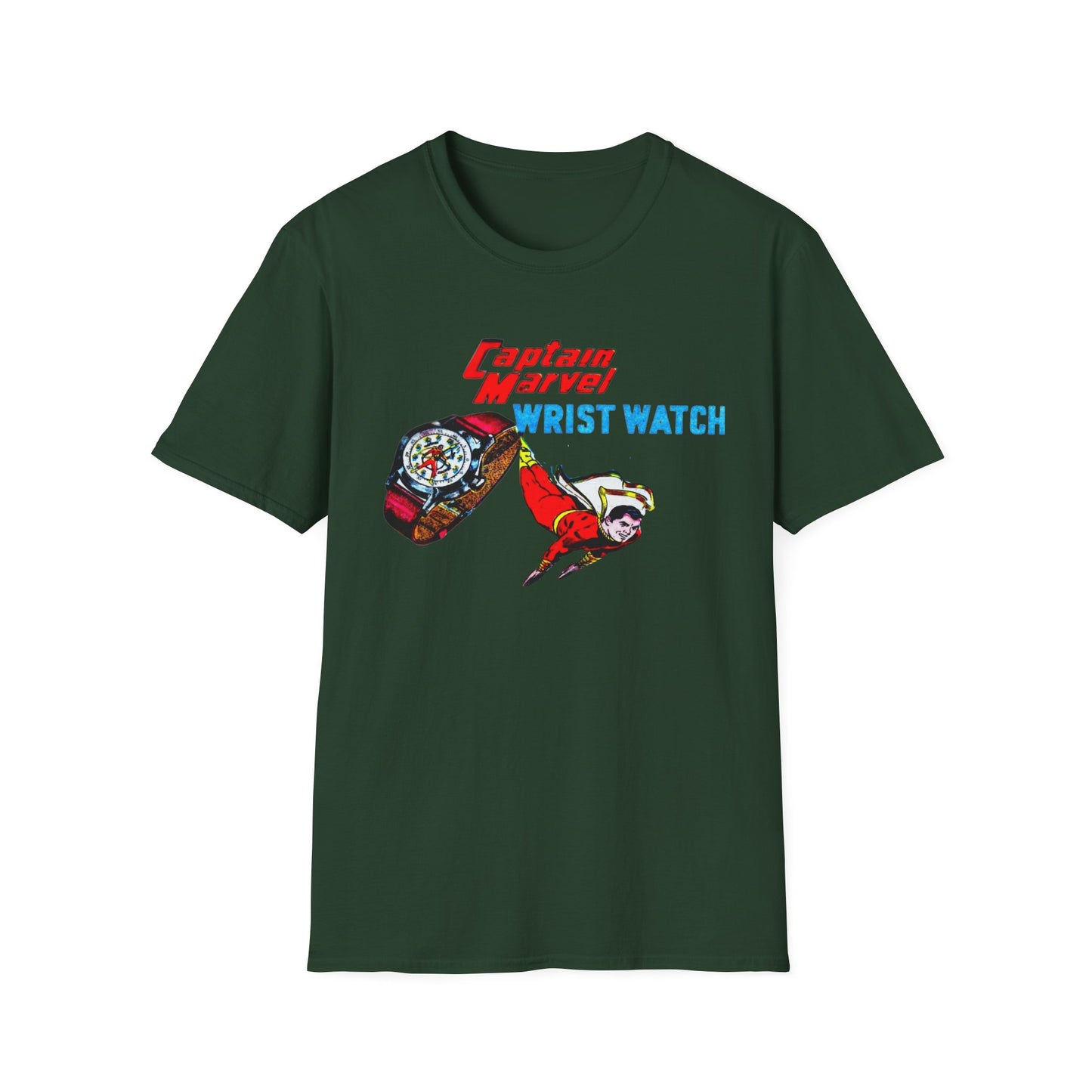 Retro Vintage T-Shirt: 1948 Captain Marvel Wristwatch Ad Unisex Softstyle Tee