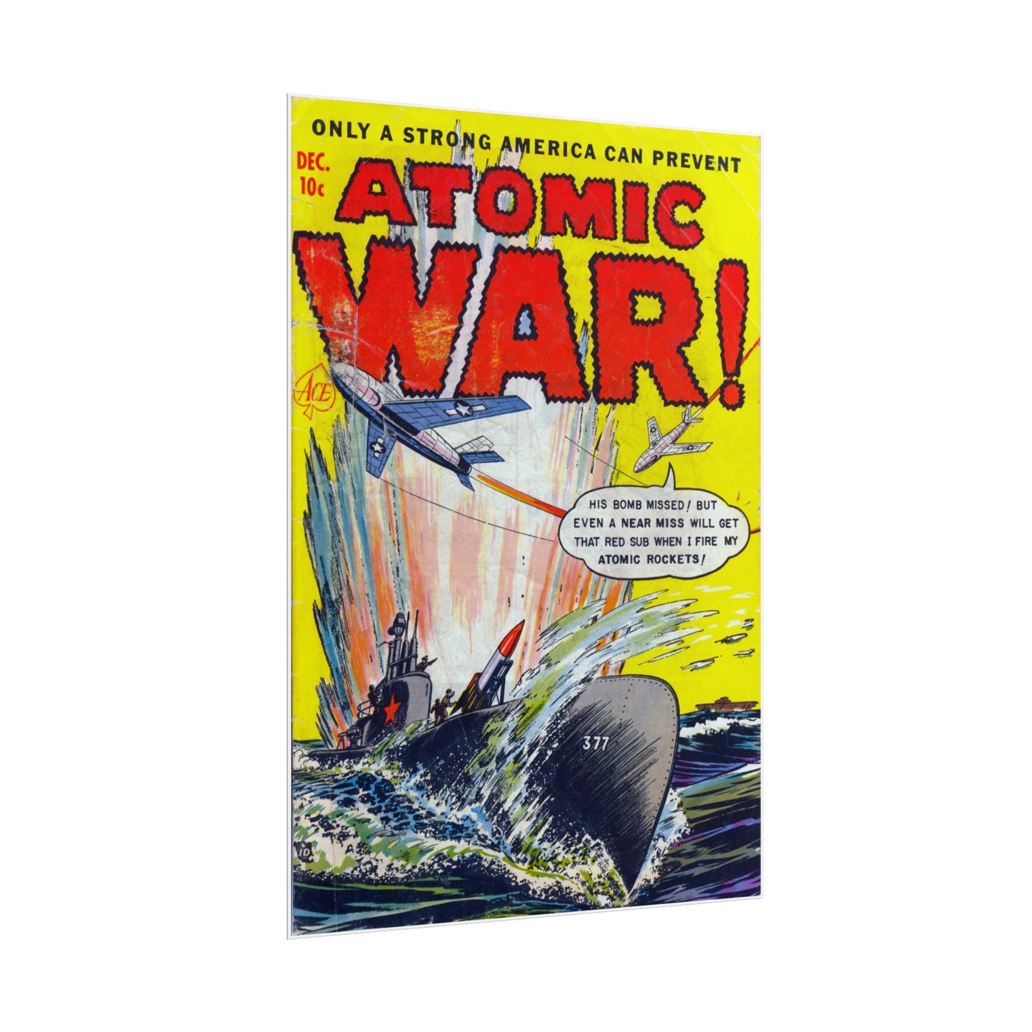 Retro Atomic War Comic Book Cover Poster