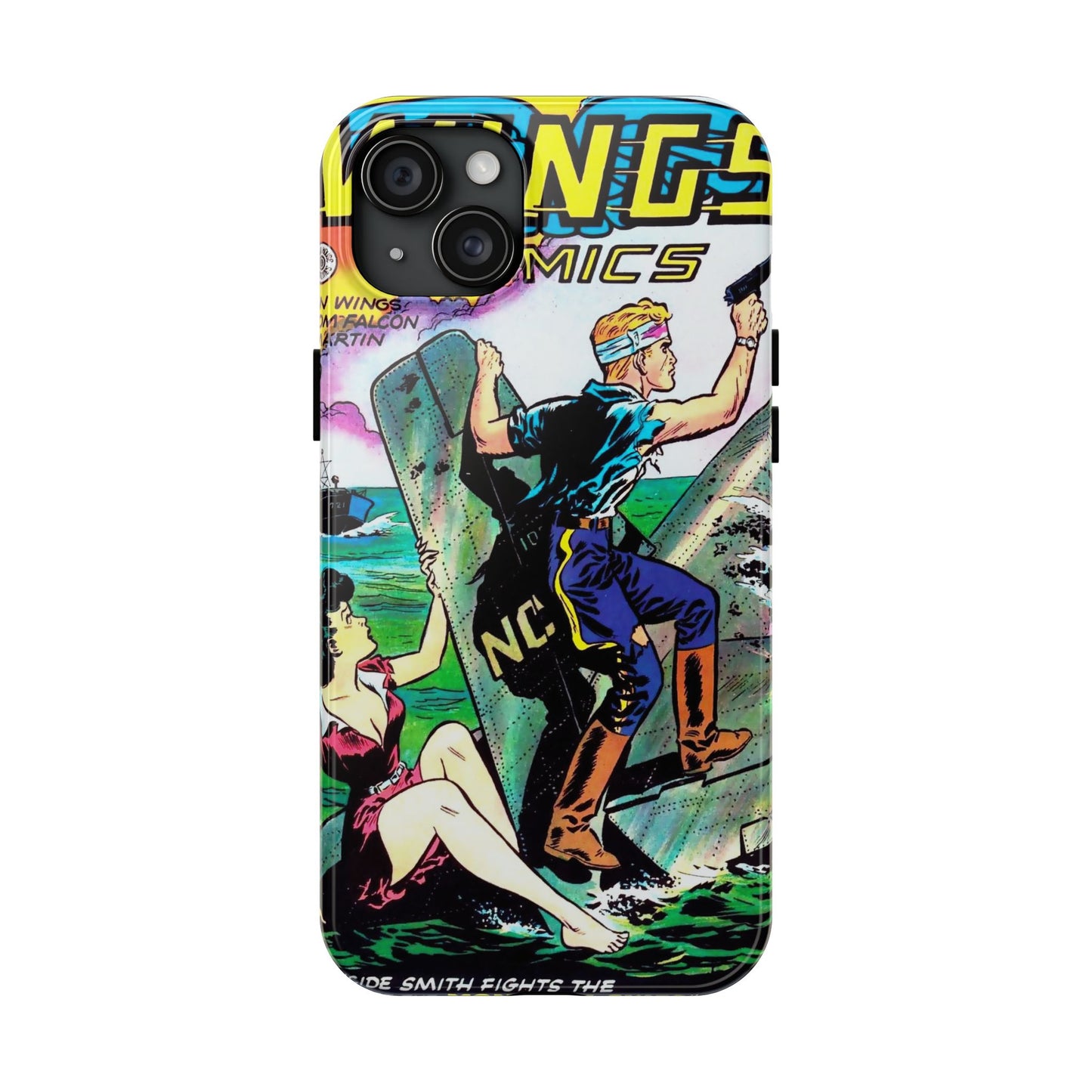 Retro Wings Comics Cover Tough Phone Cases - Old School Male 