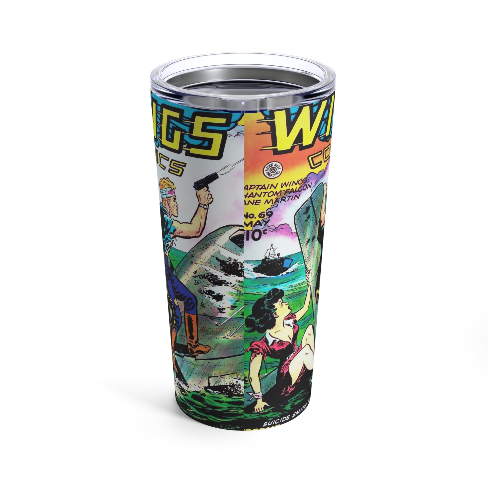 Vintage Comic Book Art 20oz Insulated Tumbler - Old School Male 