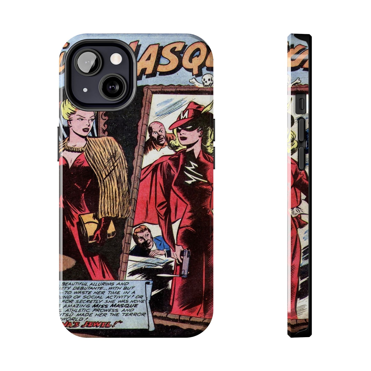 Vintage Chic Miss Masque Durable Phone Cases - Old School Male 